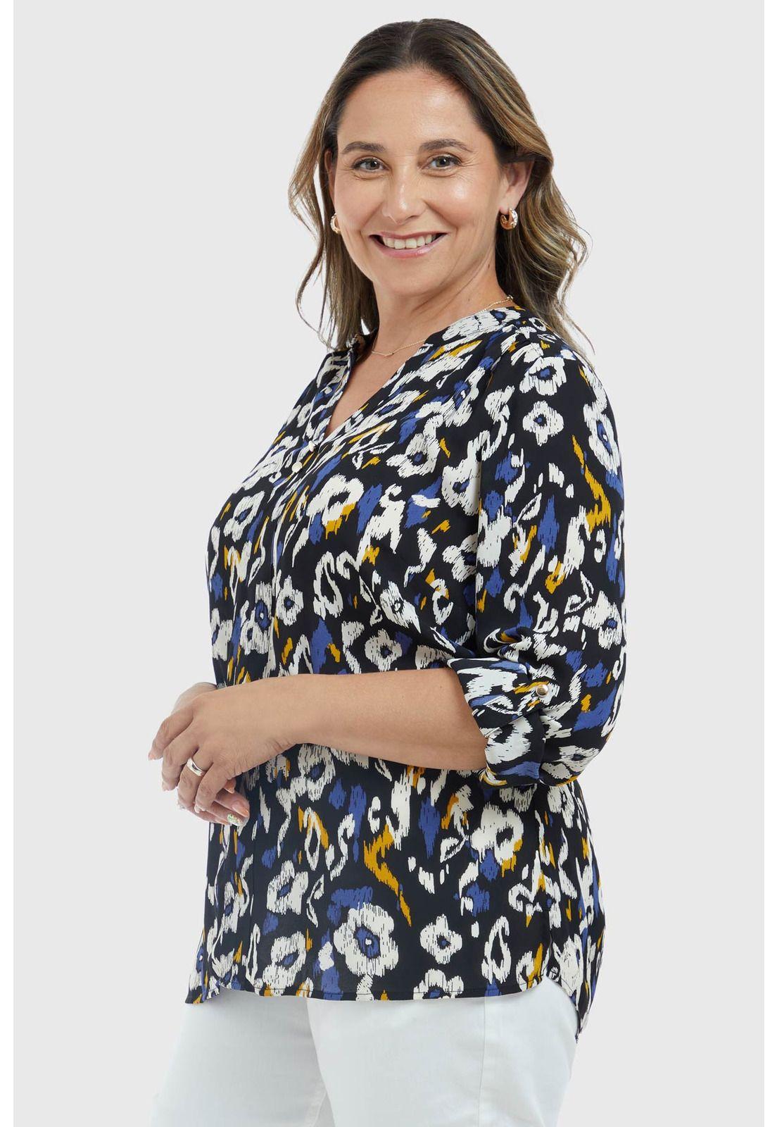 Blusa Mujer Estampado Negro-1