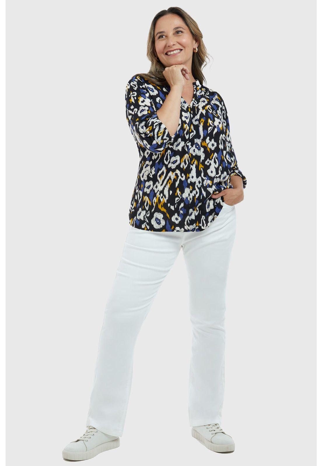 Blusa Mujer Estampado Negro-3