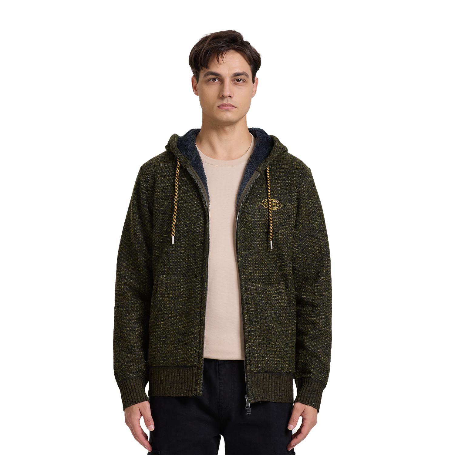 Sweater Hombre Full Zipper Verde Militar-0