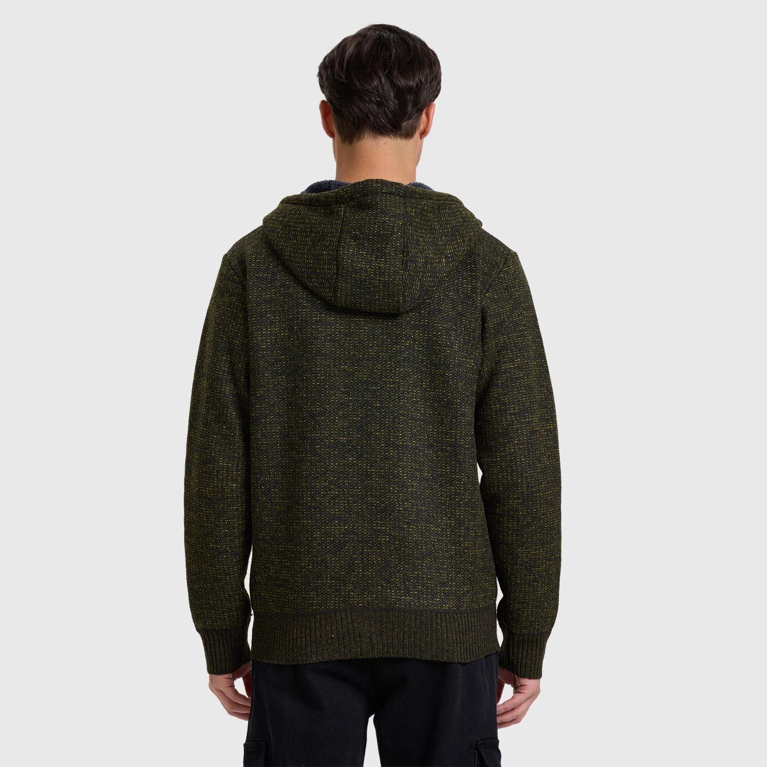 Sweater Hombre Full Zipper Verde Militar-2