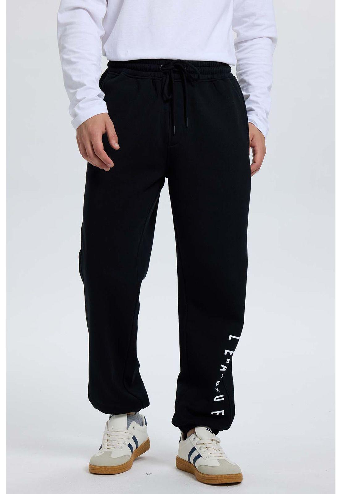 Pantalón Buzo Hombre Baggy Negro-1