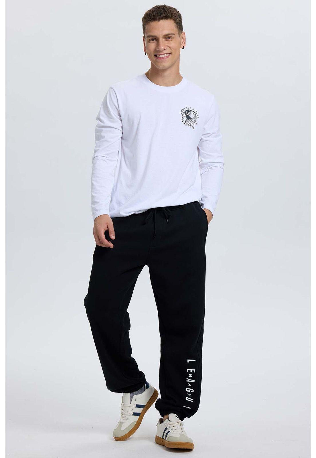 Pantalón Buzo Hombre Baggy Negro-3