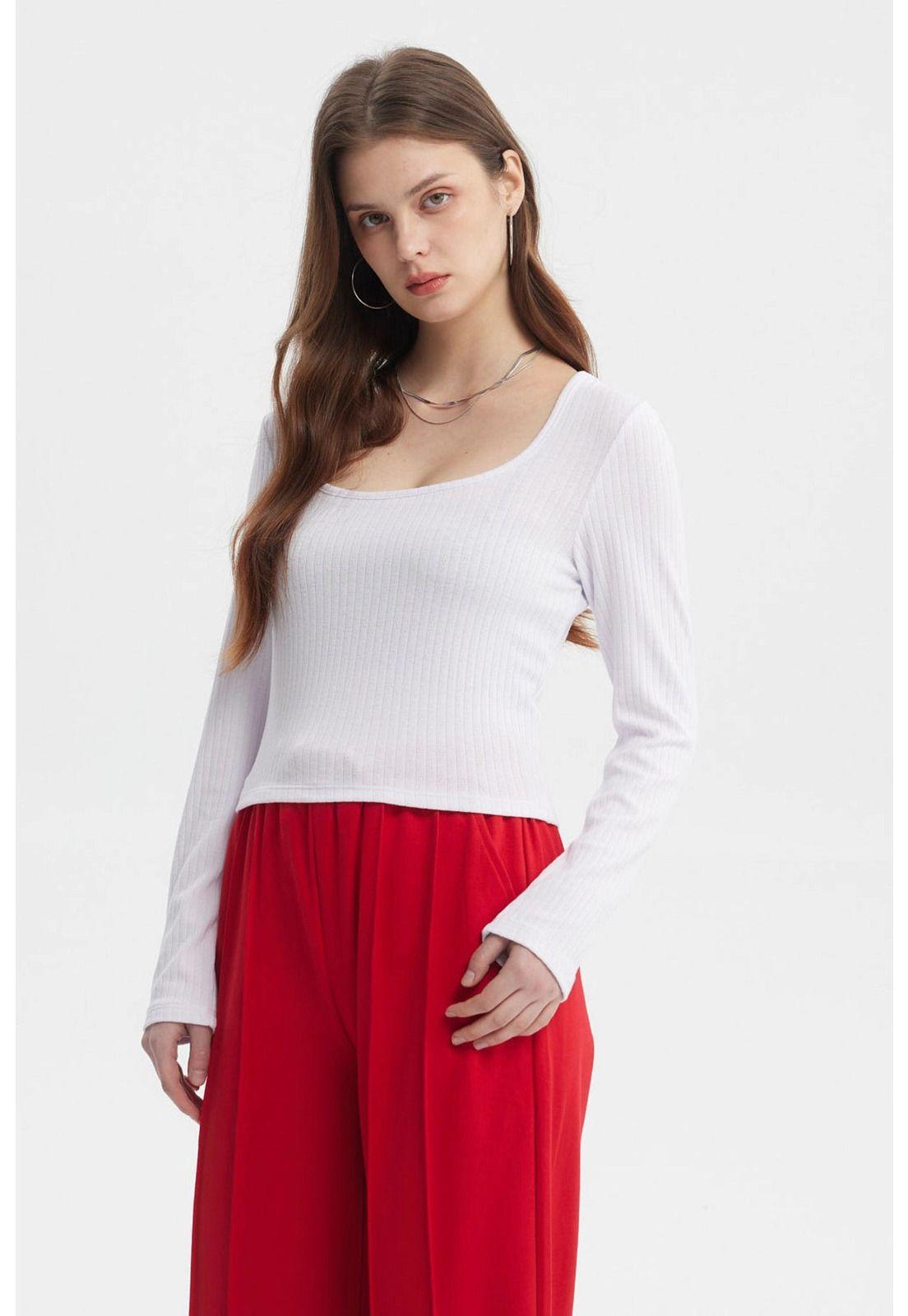 Polera Mujer Rib Blanco - lV-1