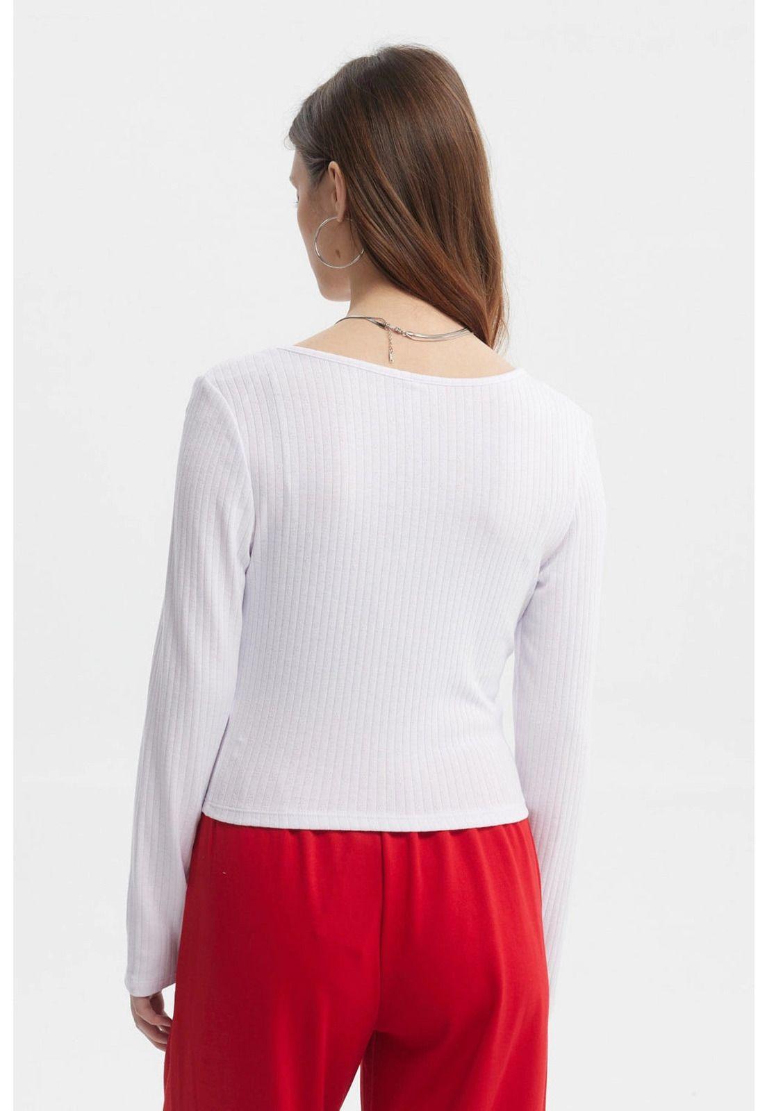 Polera Mujer Rib Blanco - lV-2