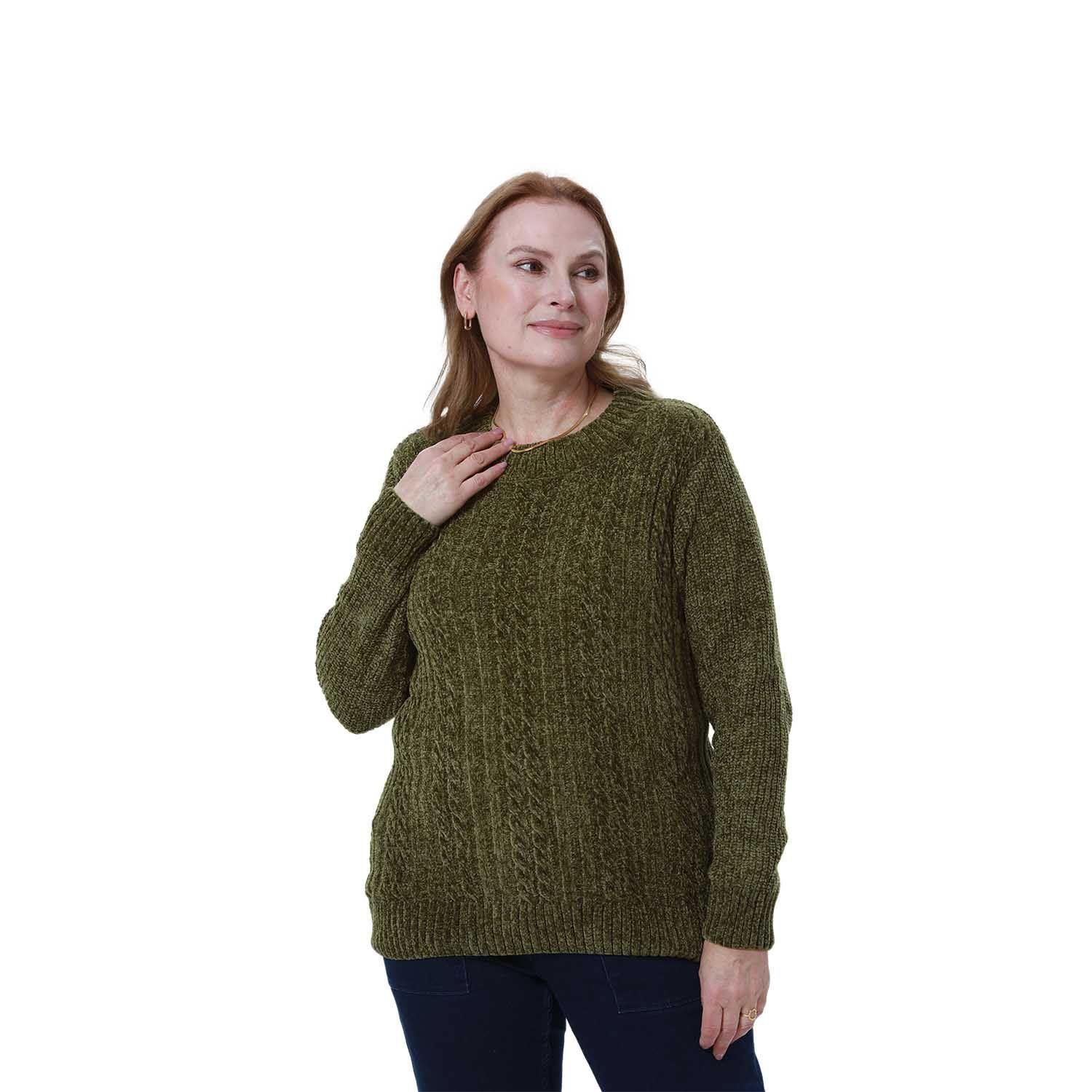 Sweater Mujer Tejido Verde Olivo Fashion's Park-0