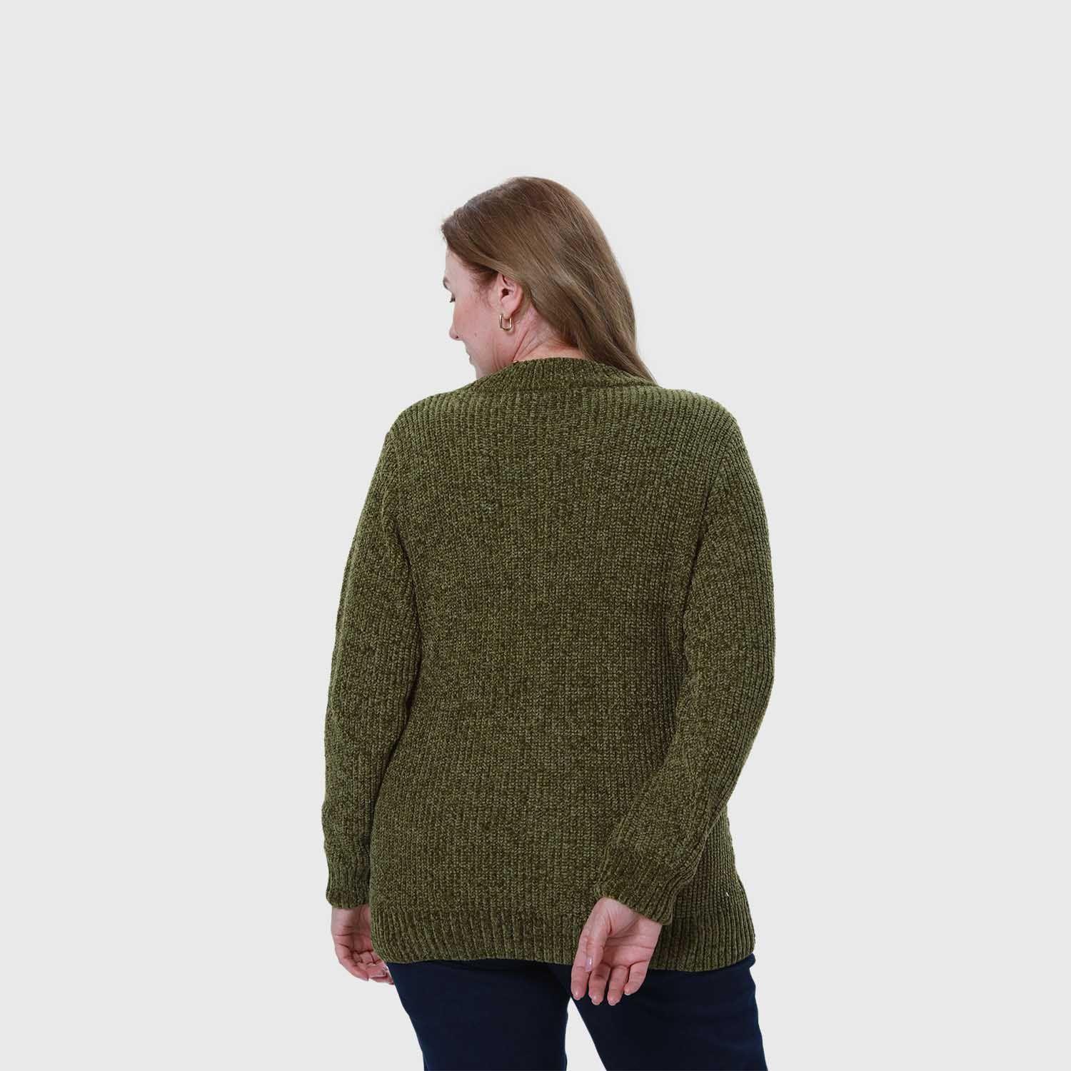 Sweater Mujer Tejido Verde Olivo Fashion's Park-2