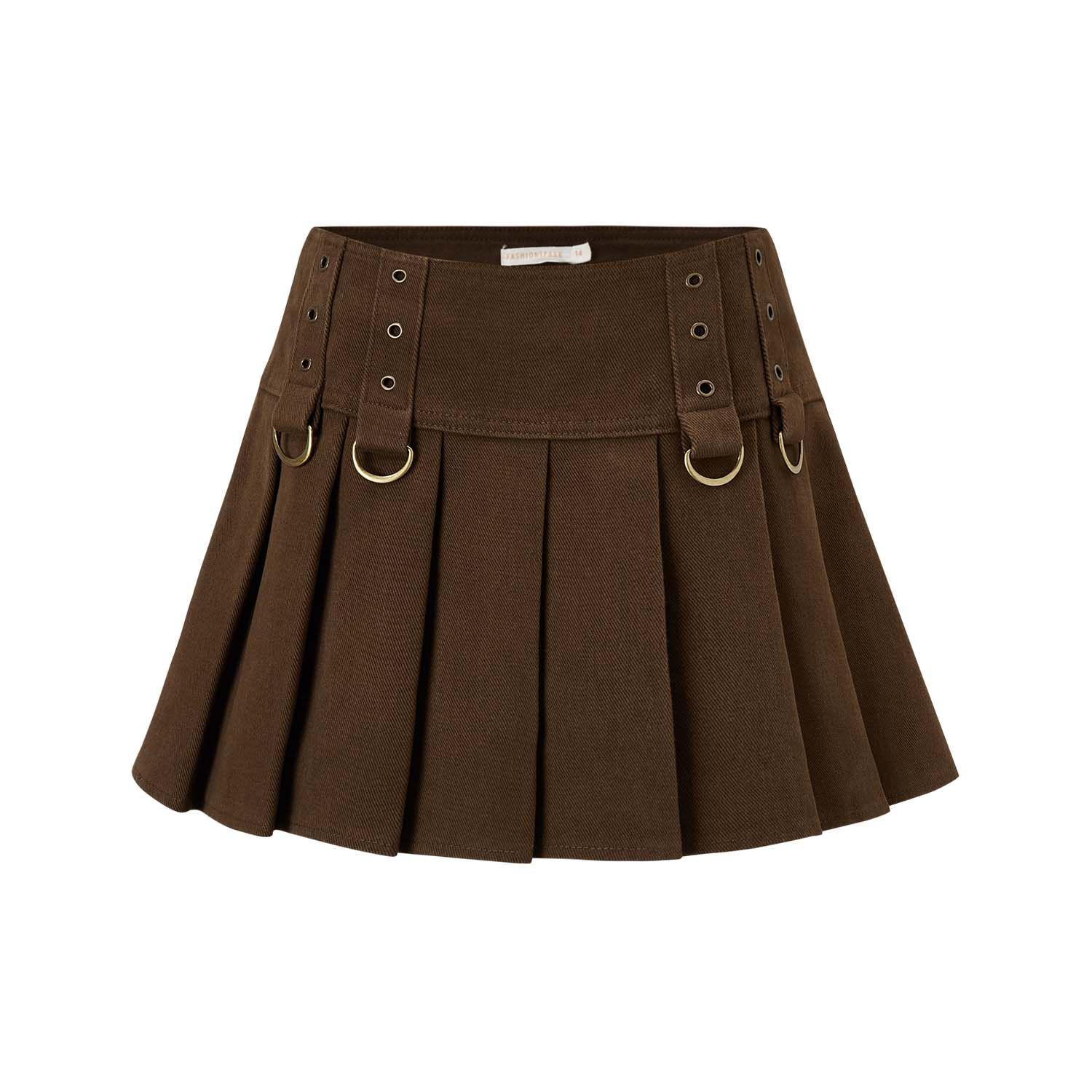 Falda Niña Tableada Cafe Fashion's Park-0