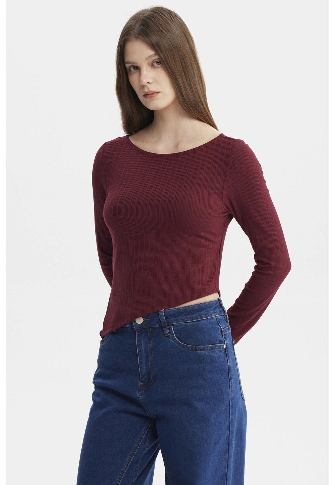 Polera Mujer Ojetillo En Costado Rojo-1