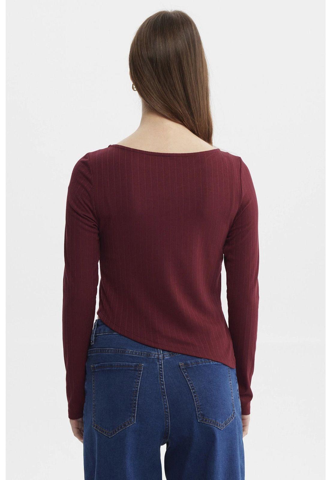 Polera Mujer Ojetillo En Costado Rojo-2