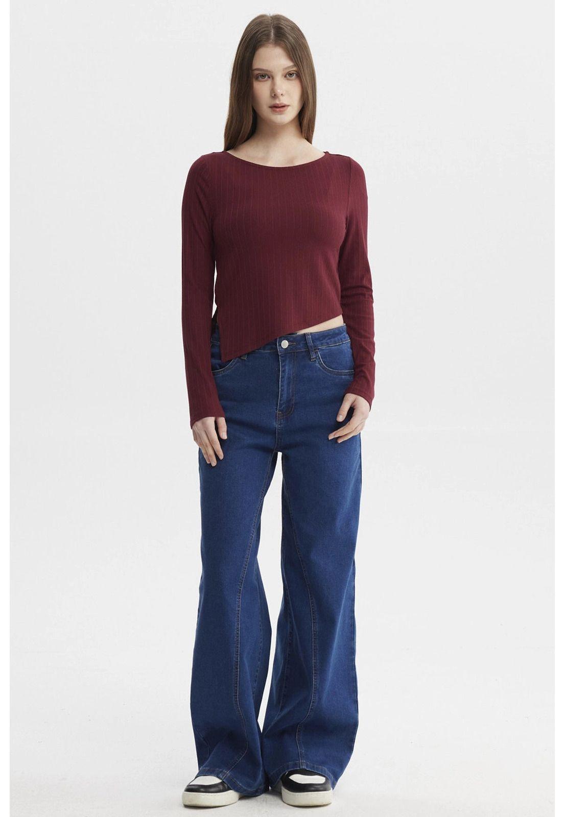 Polera Mujer Ojetillo En Costado Rojo-3