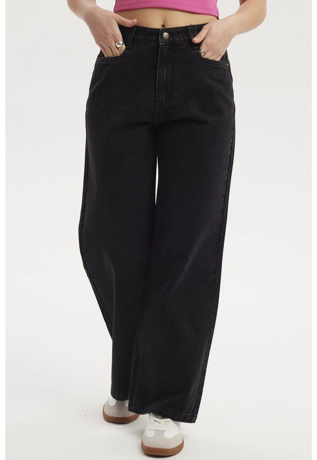 Jeans Mujer Calce Recto Negro- ll-0