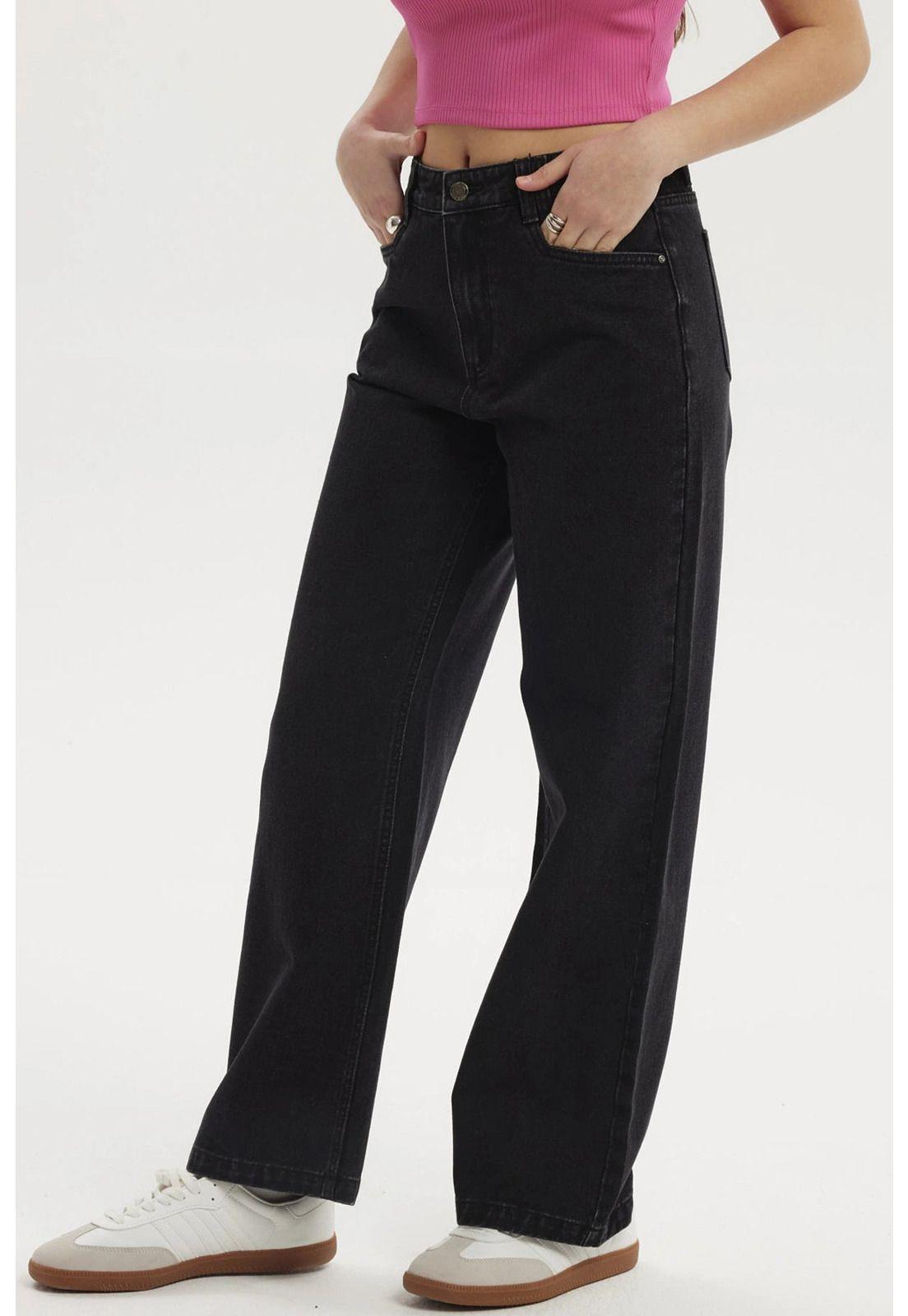 Jeans Mujer Calce Recto Negro- ll-1