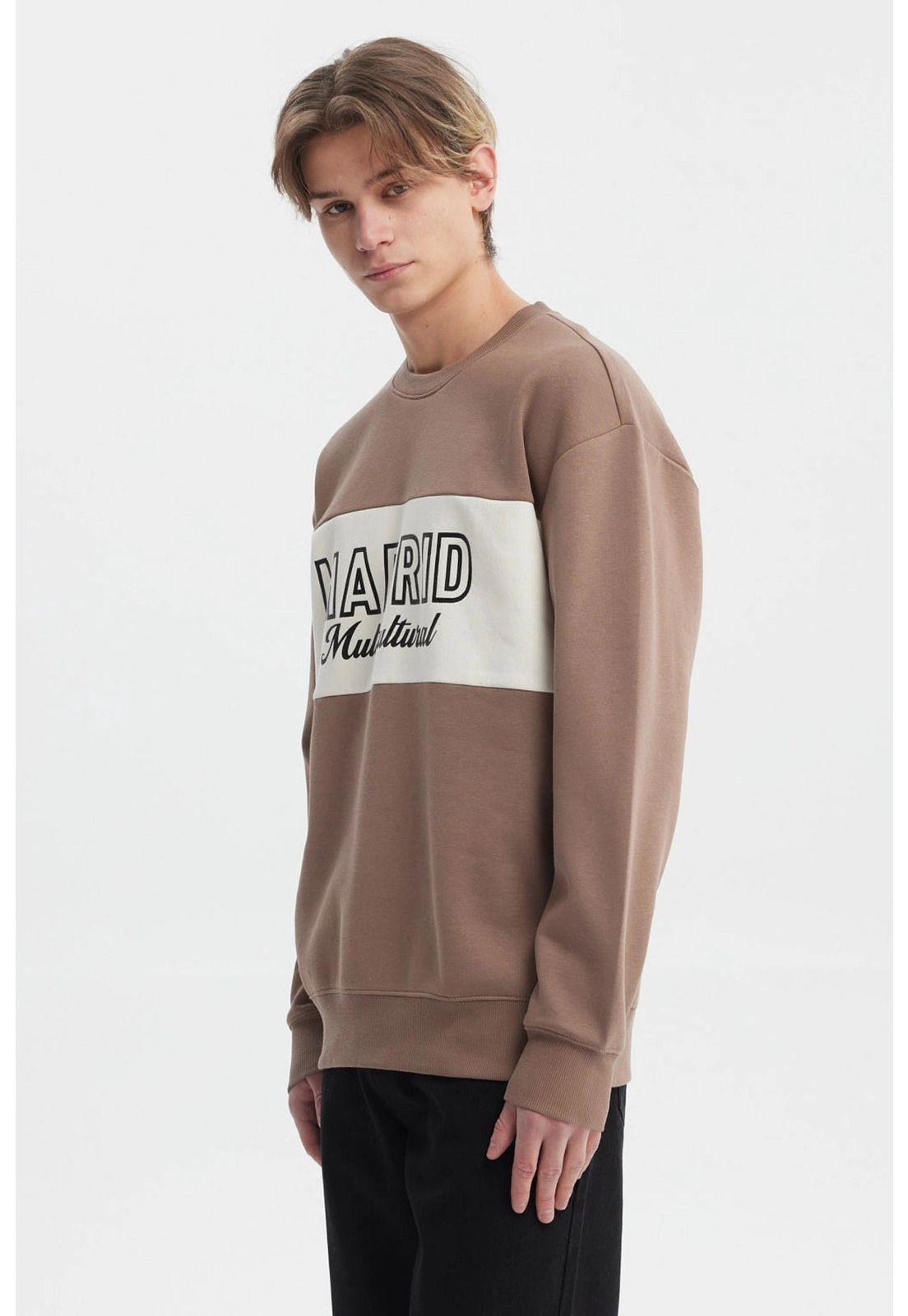 Polerón Hombre Oversize Cuello Redondo Kaki-1