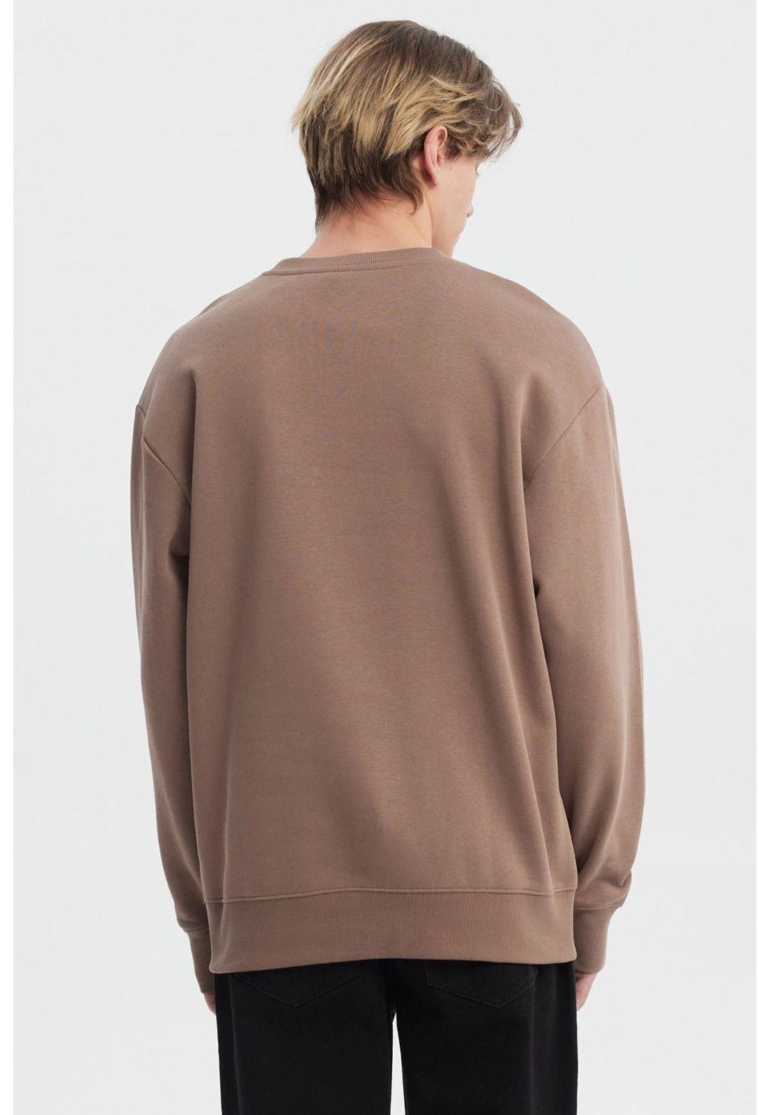 Polerón Hombre Oversize Cuello Redondo Kaki-2