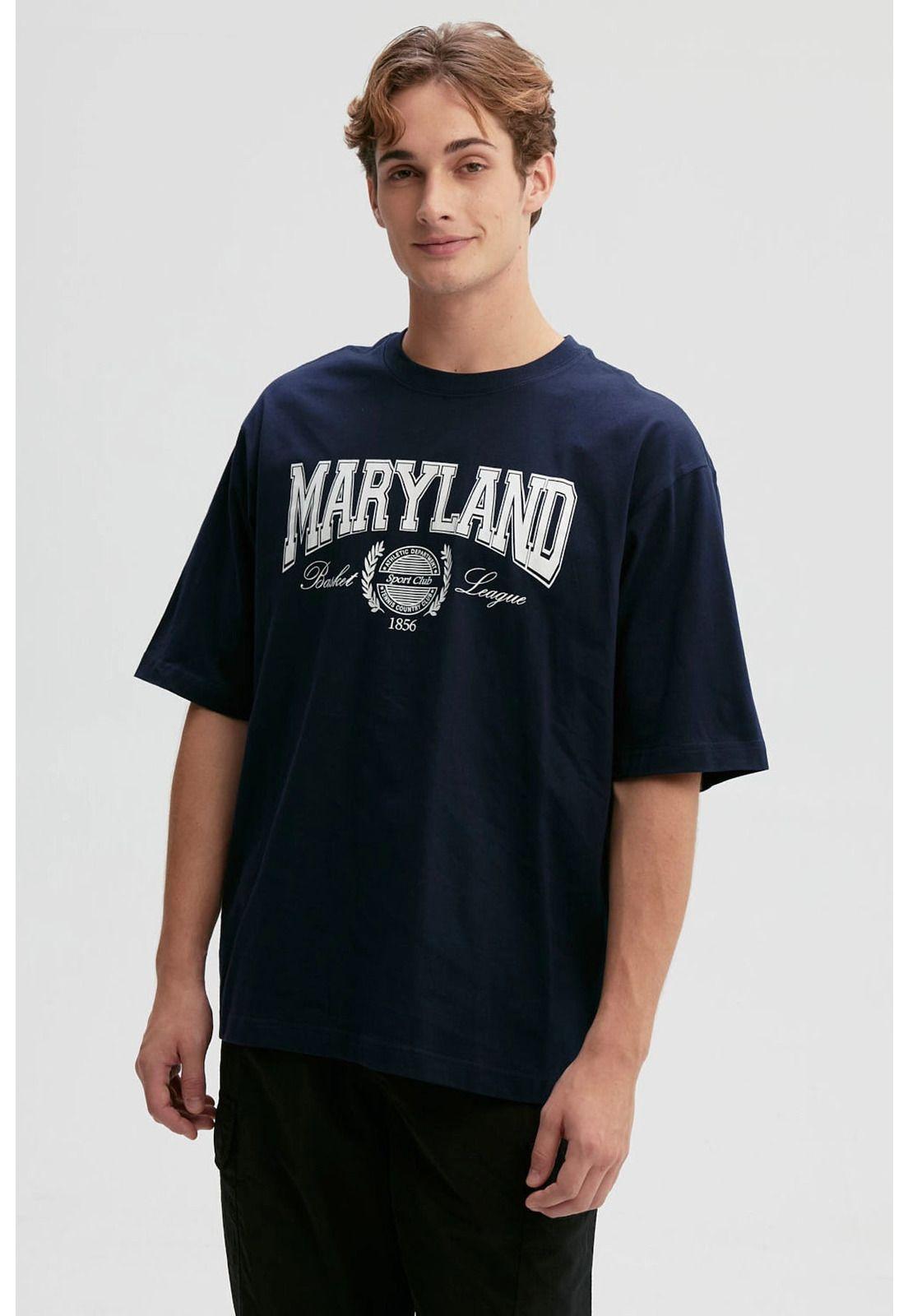 Polera Hombre Print Central Azul - ll-0