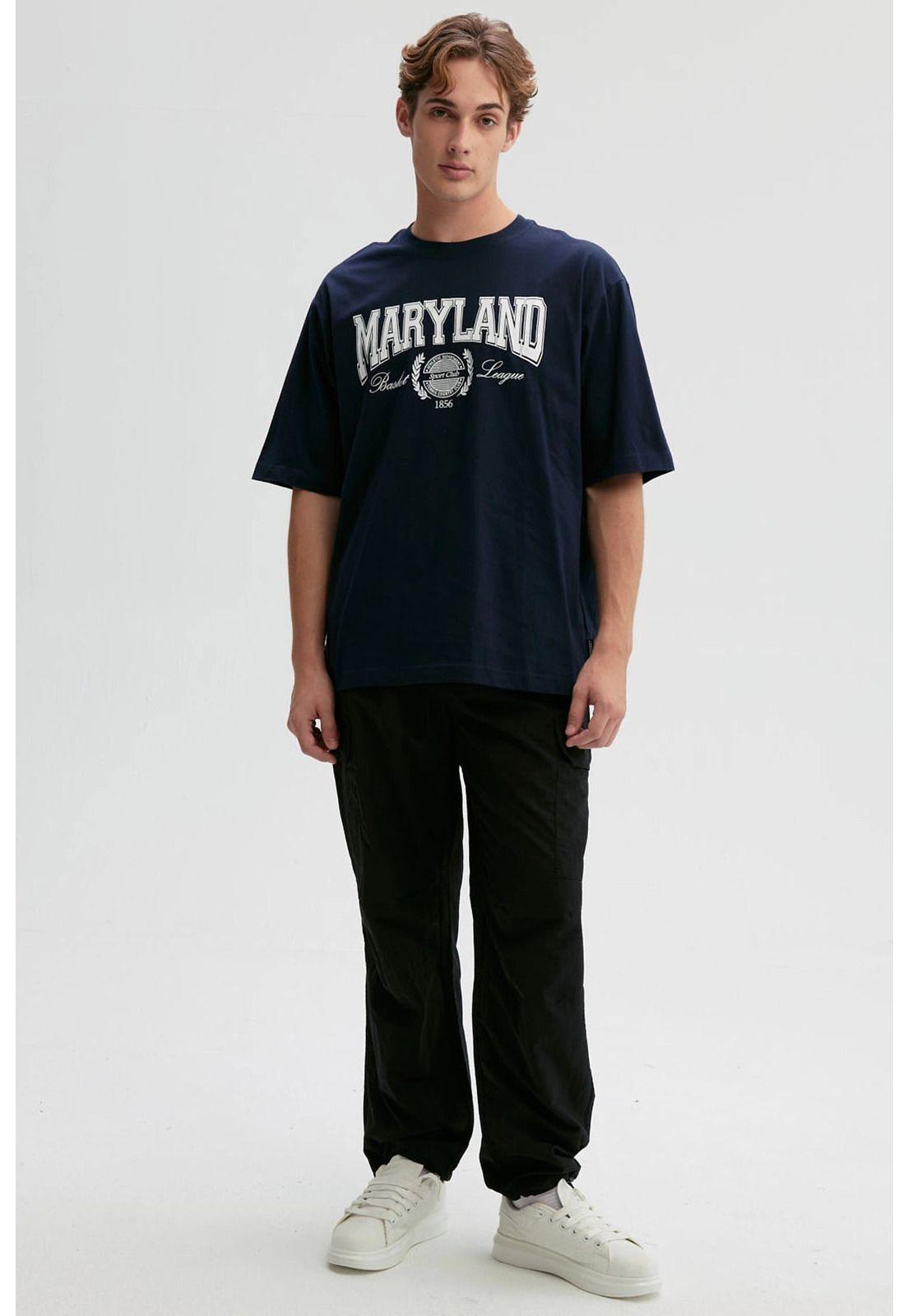 Polera Hombre Print Central Azul - ll-3