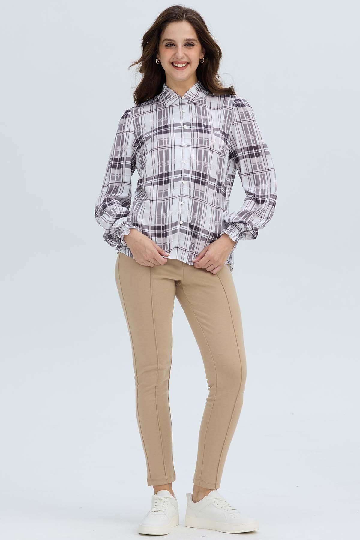Blusa Mujer Puño Elasticado Crudo-3