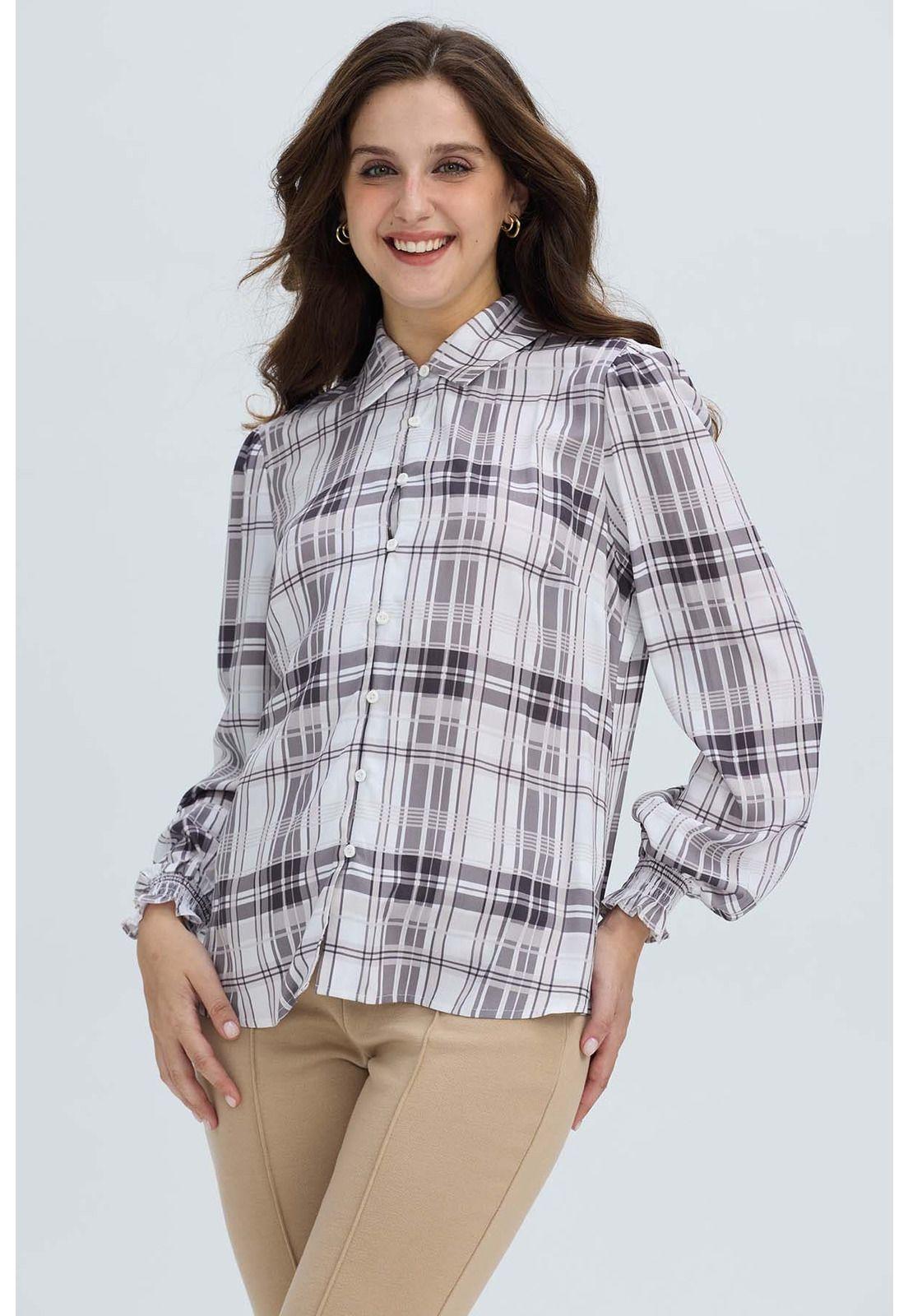 Blusa Mujer Puño Elasticado Crudo-0