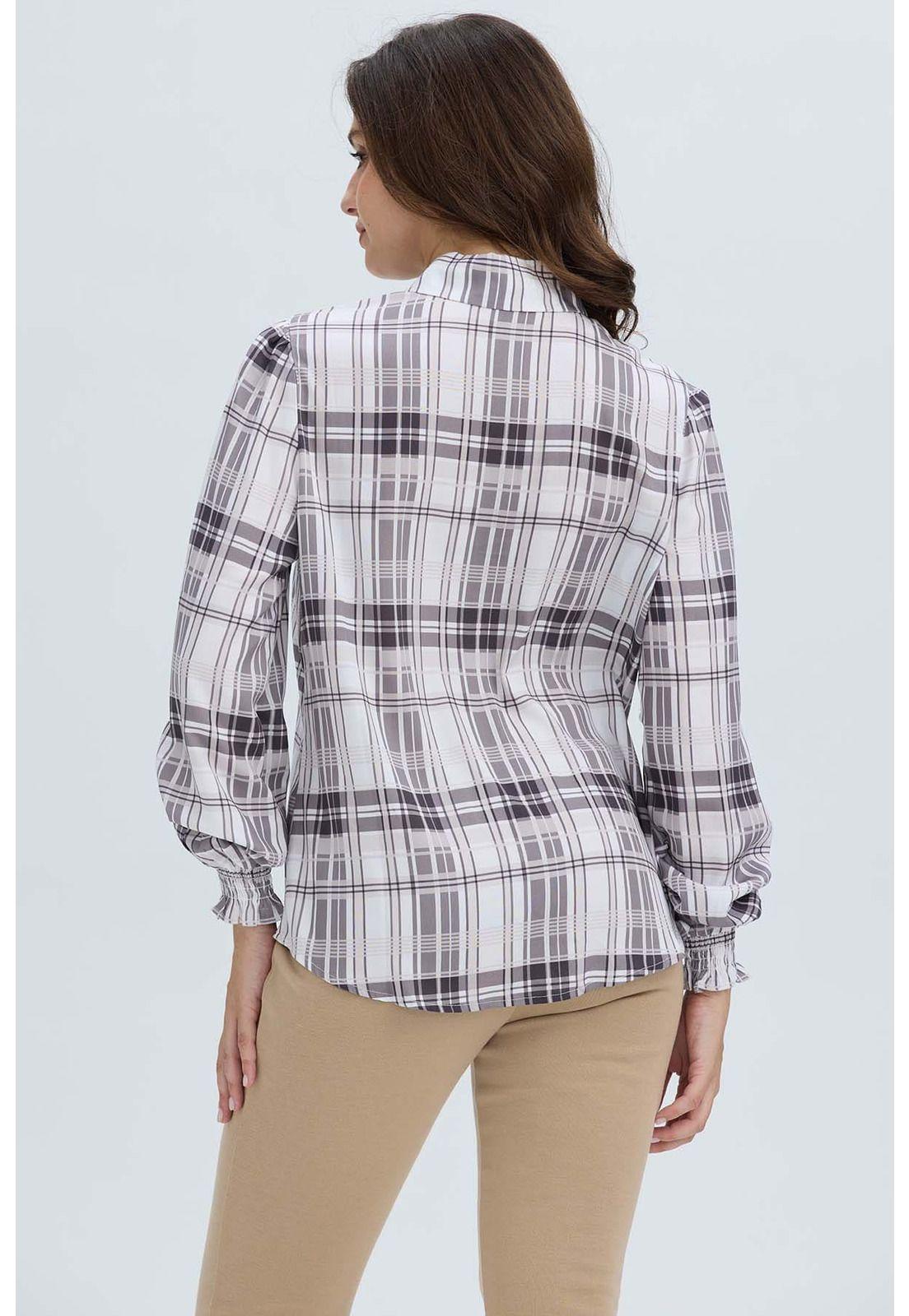 Blusa Mujer Puño Elasticado Crudo-2