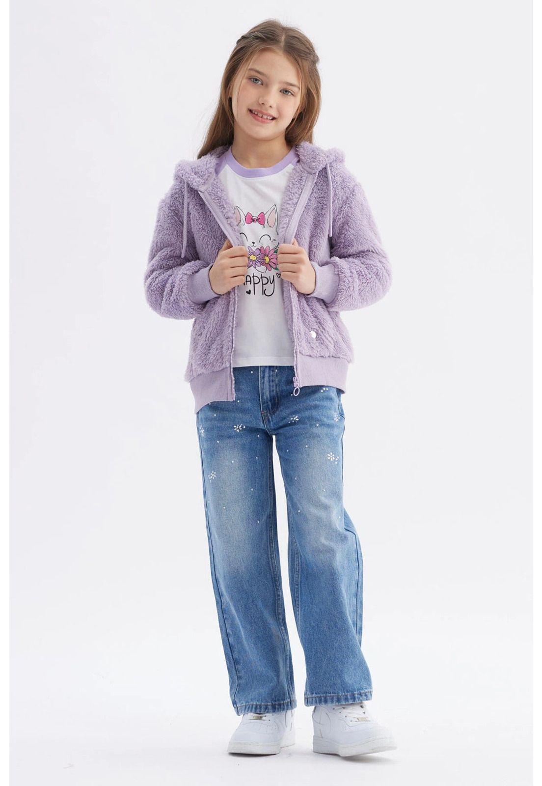 Polar Niña Peludo Básico Lila-3