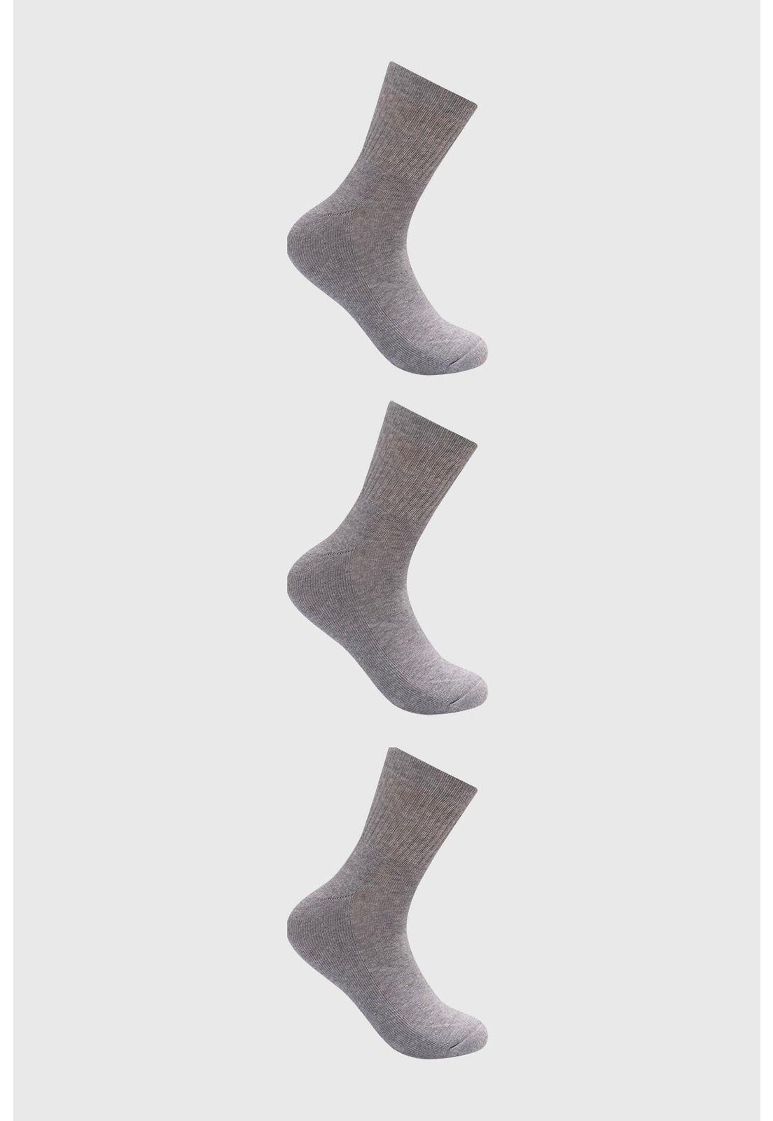 Calcetín Hombre Tripack Gris - lV-0
