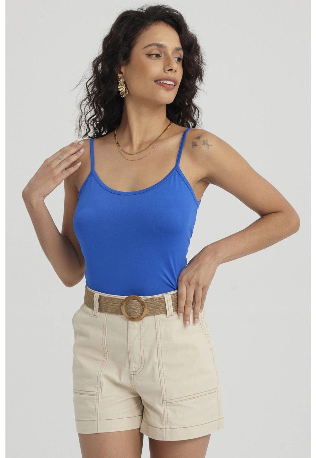 Peto Mujer Pabilo Básico Liso Azulino-0