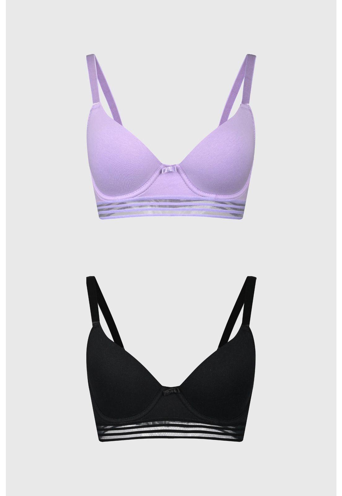 Sostén Mujer Copa Soft Detalle Elastico Lila-0