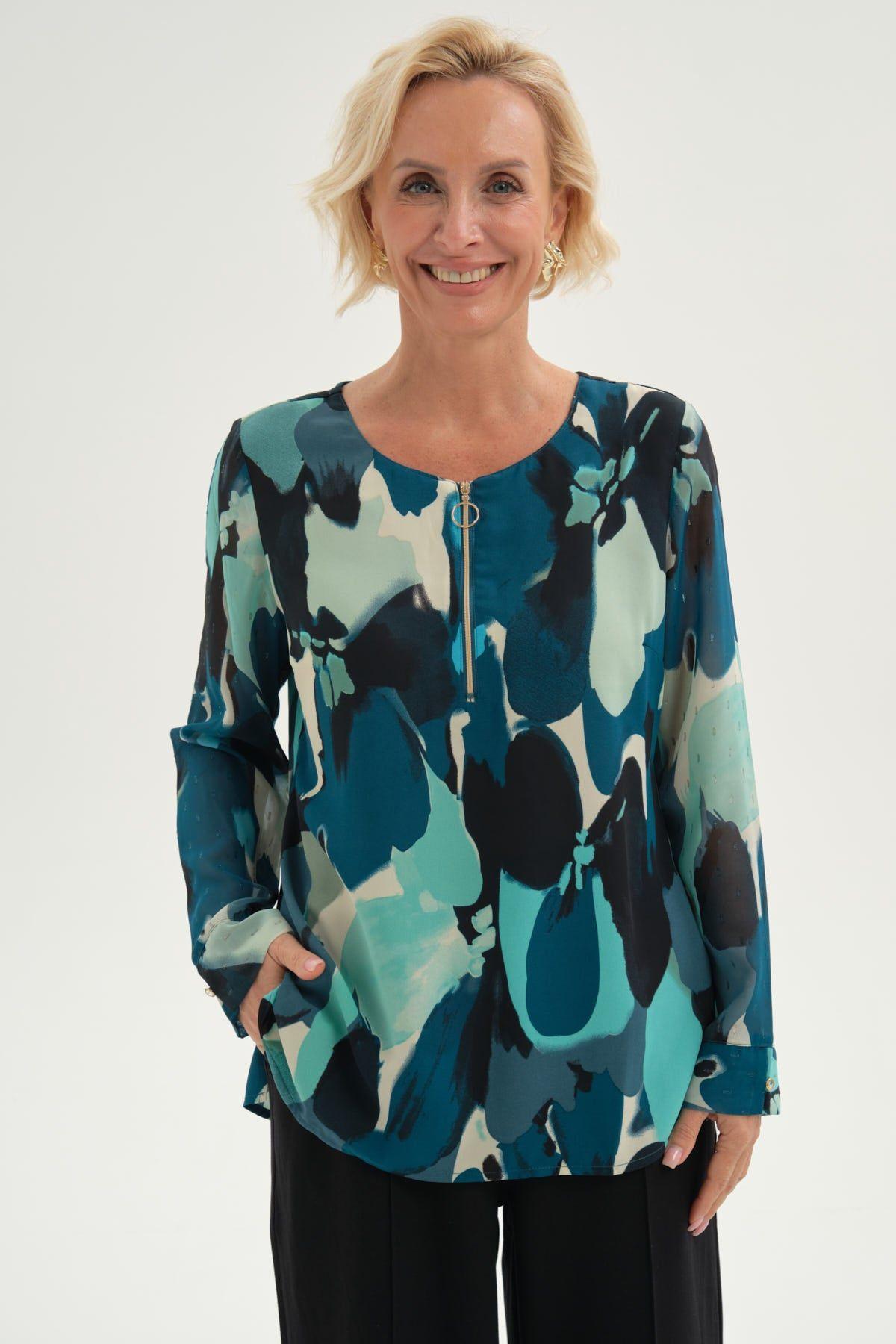 Blusa Mujer Blusa Escote Con Cierre Beige-0
