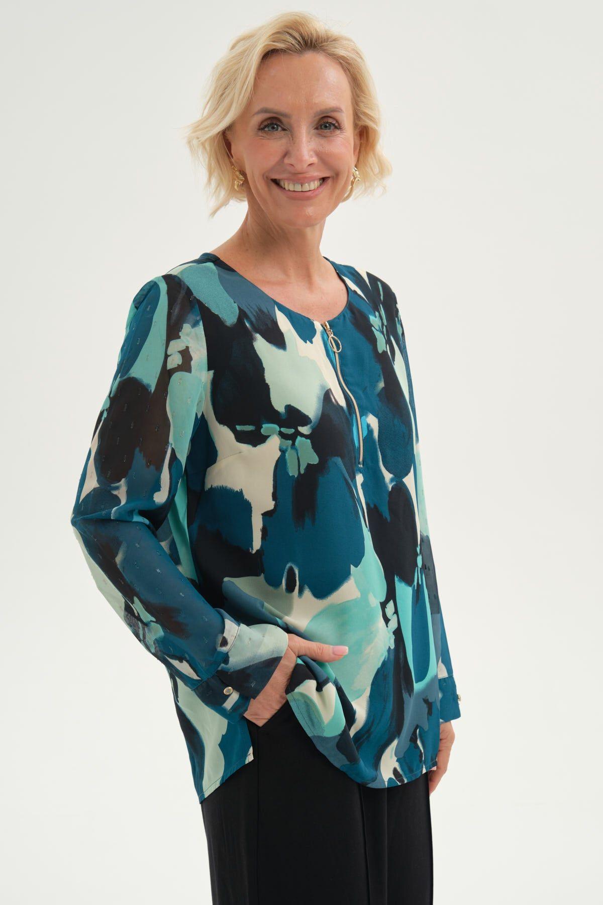 Blusa Mujer Blusa Escote Con Cierre Beige-1