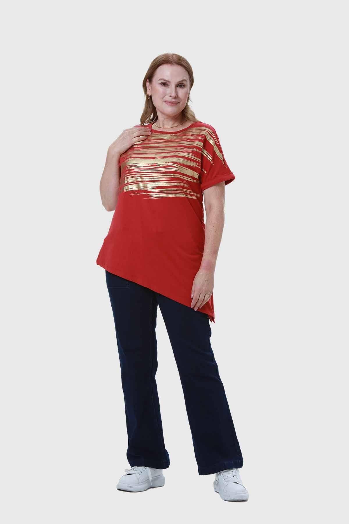 Polera Mujer Estampado Rojo-3