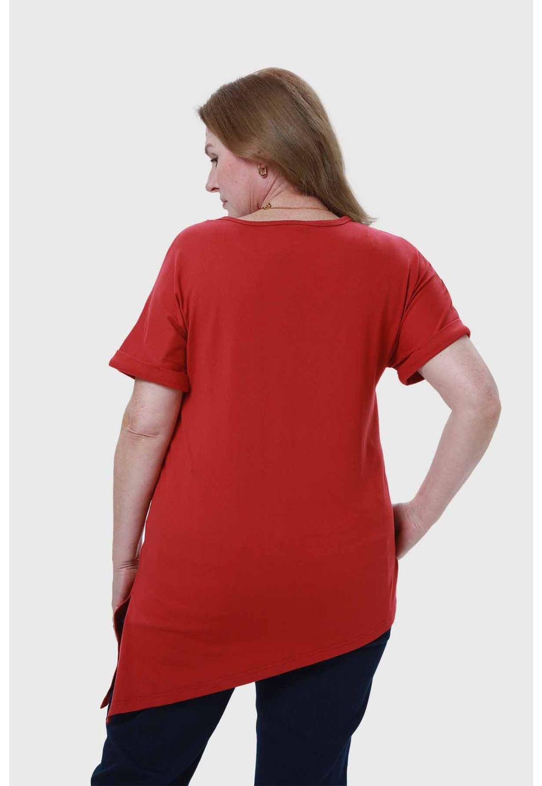 Polera Mujer Estampado Rojo-2