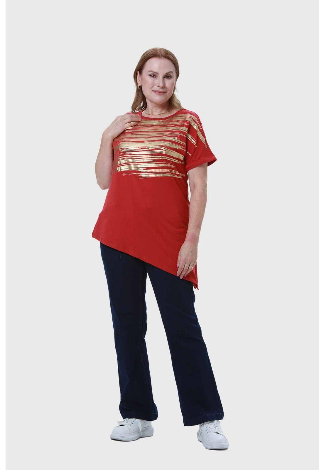 Polera Mujer Estampado Rojo-3