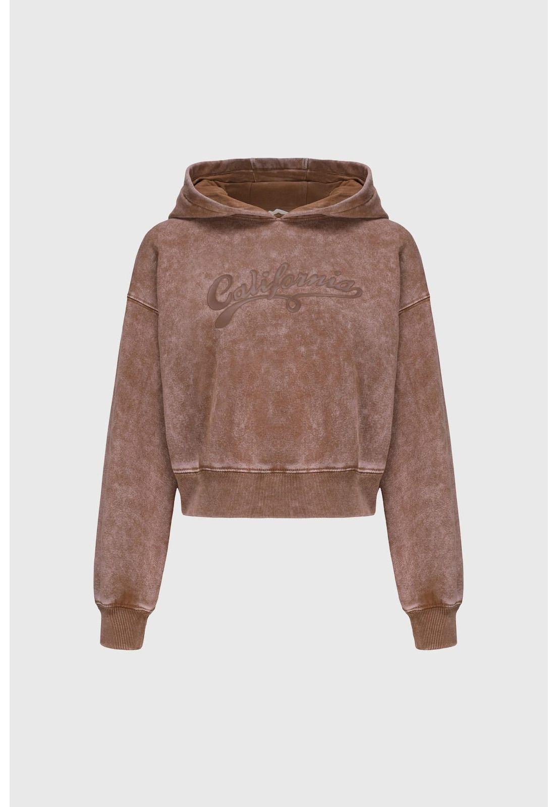 Polerón Niña Oversize Acid Wash Café-0