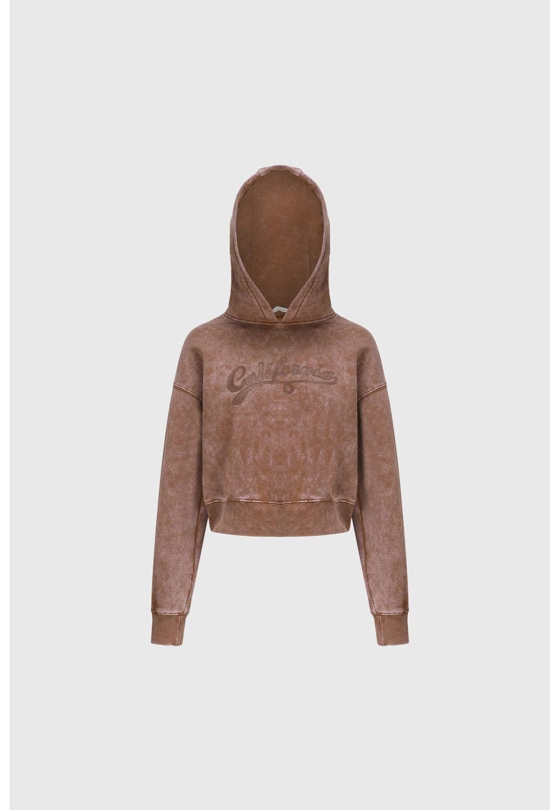 Polerón Niña Oversize Acid Wash Café-1