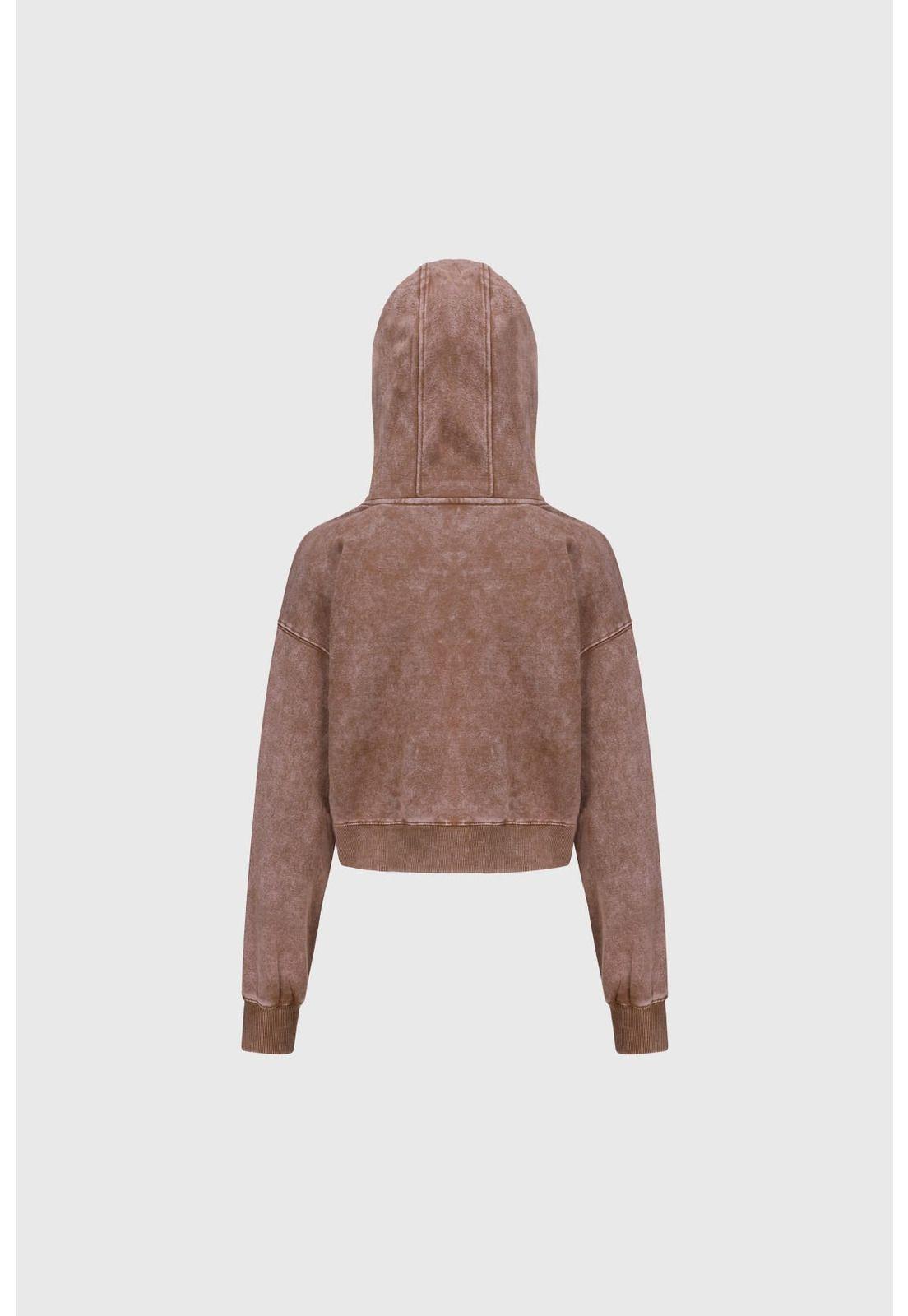 Polerón Niña Oversize Acid Wash Café-2