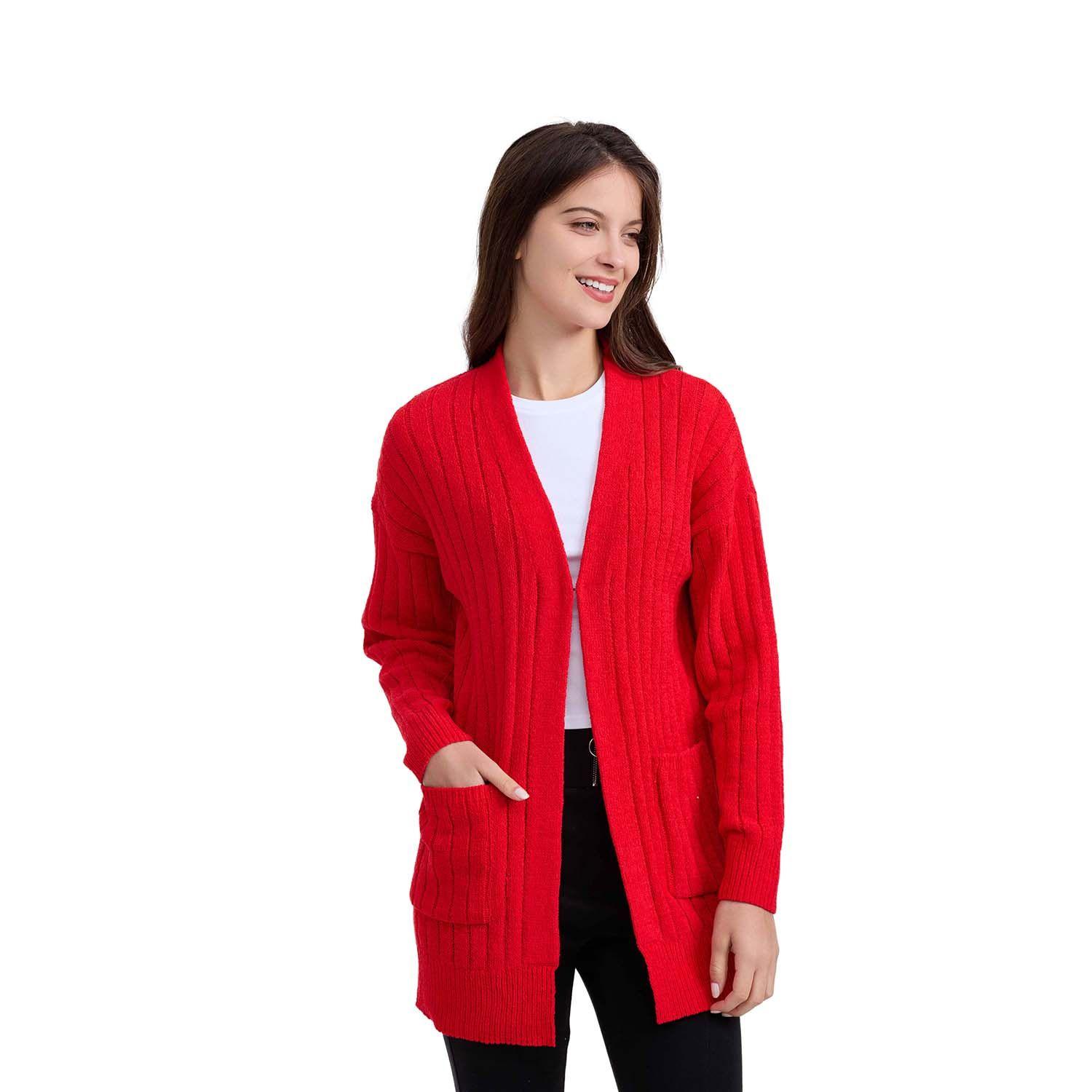 Sweater Mujer Tapado Rojo Oscuro-0