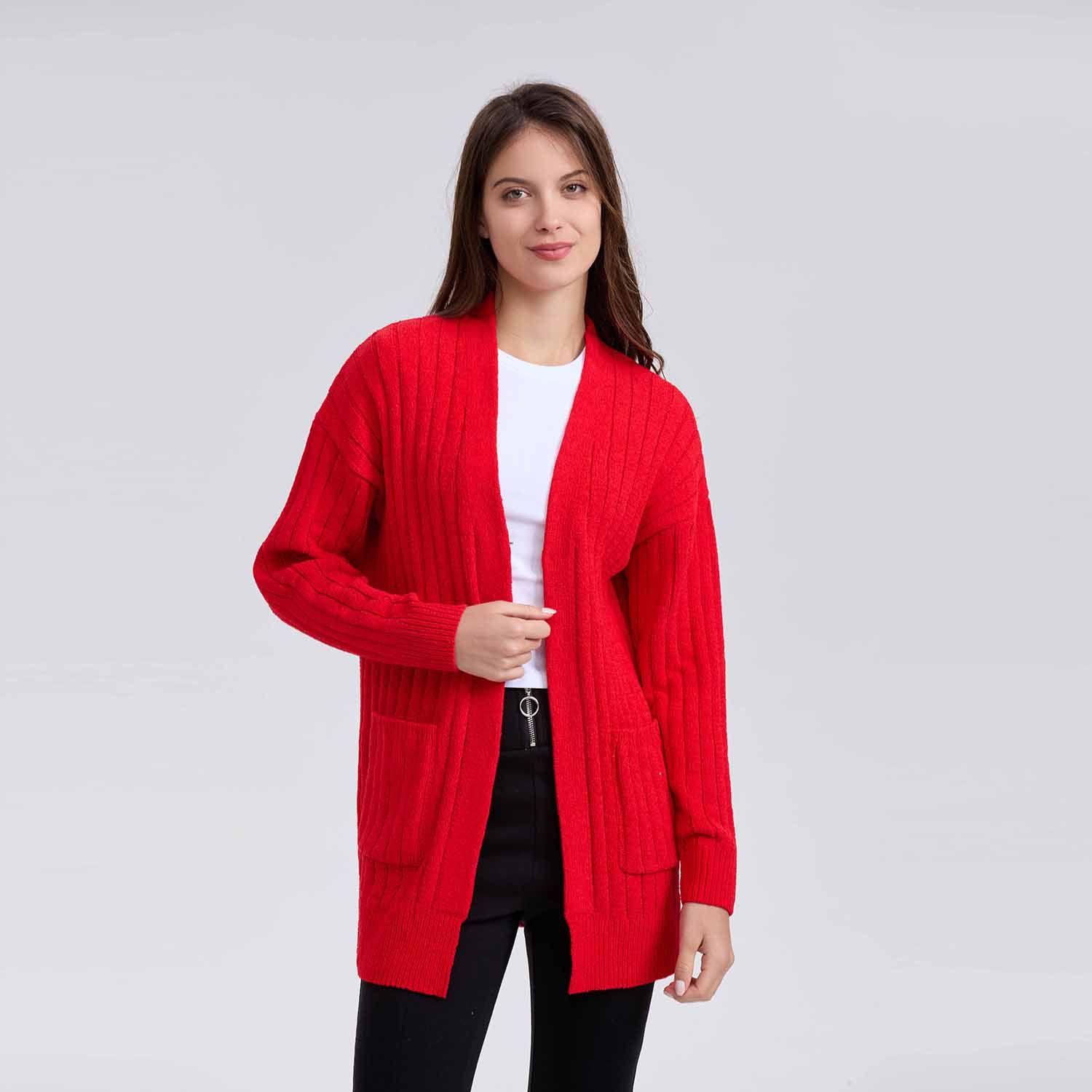 Sweater Mujer Tapado Rojo Oscuro-1