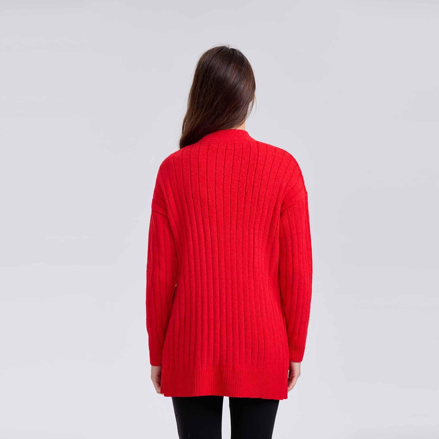 Sweater Mujer Tapado Rojo Oscuro-2