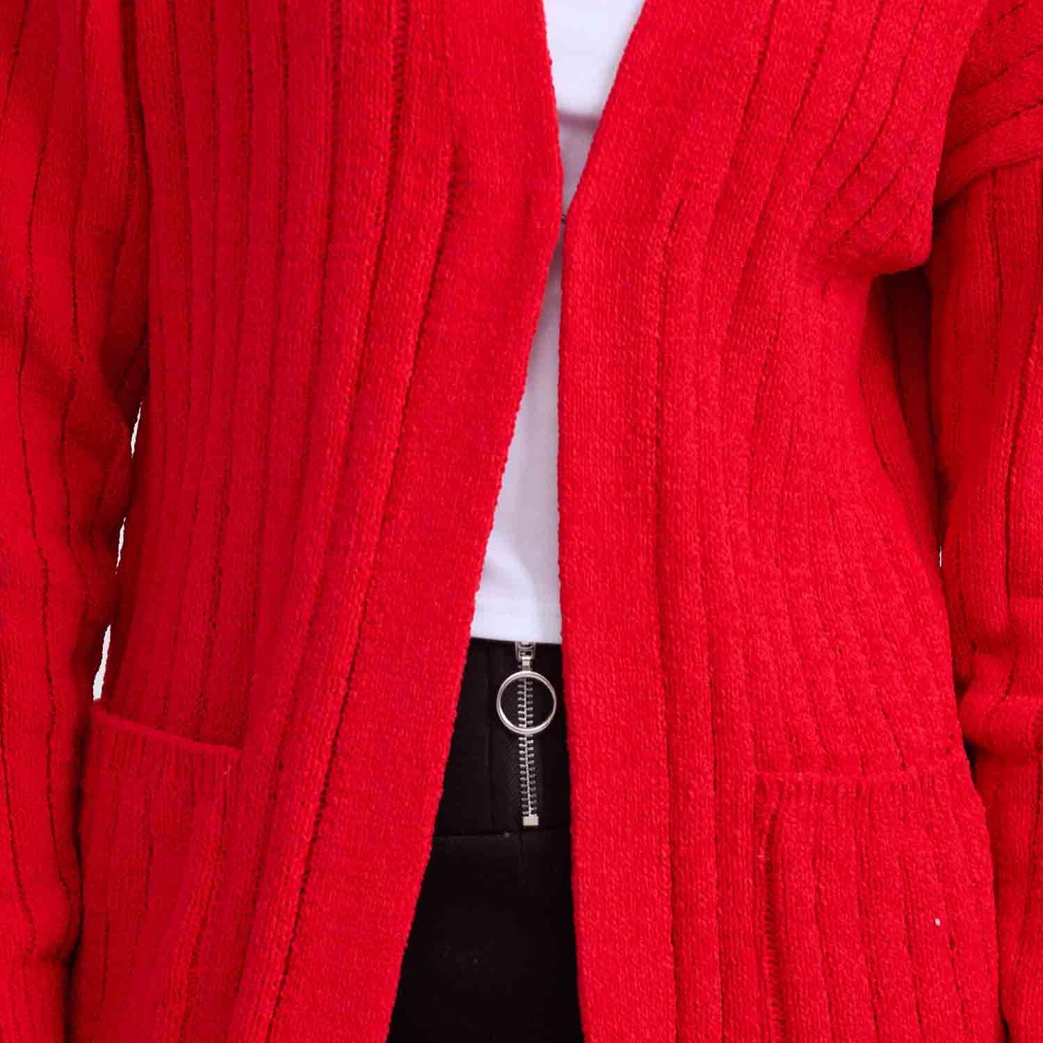 Sweater Mujer Tapado Rojo Oscuro-3