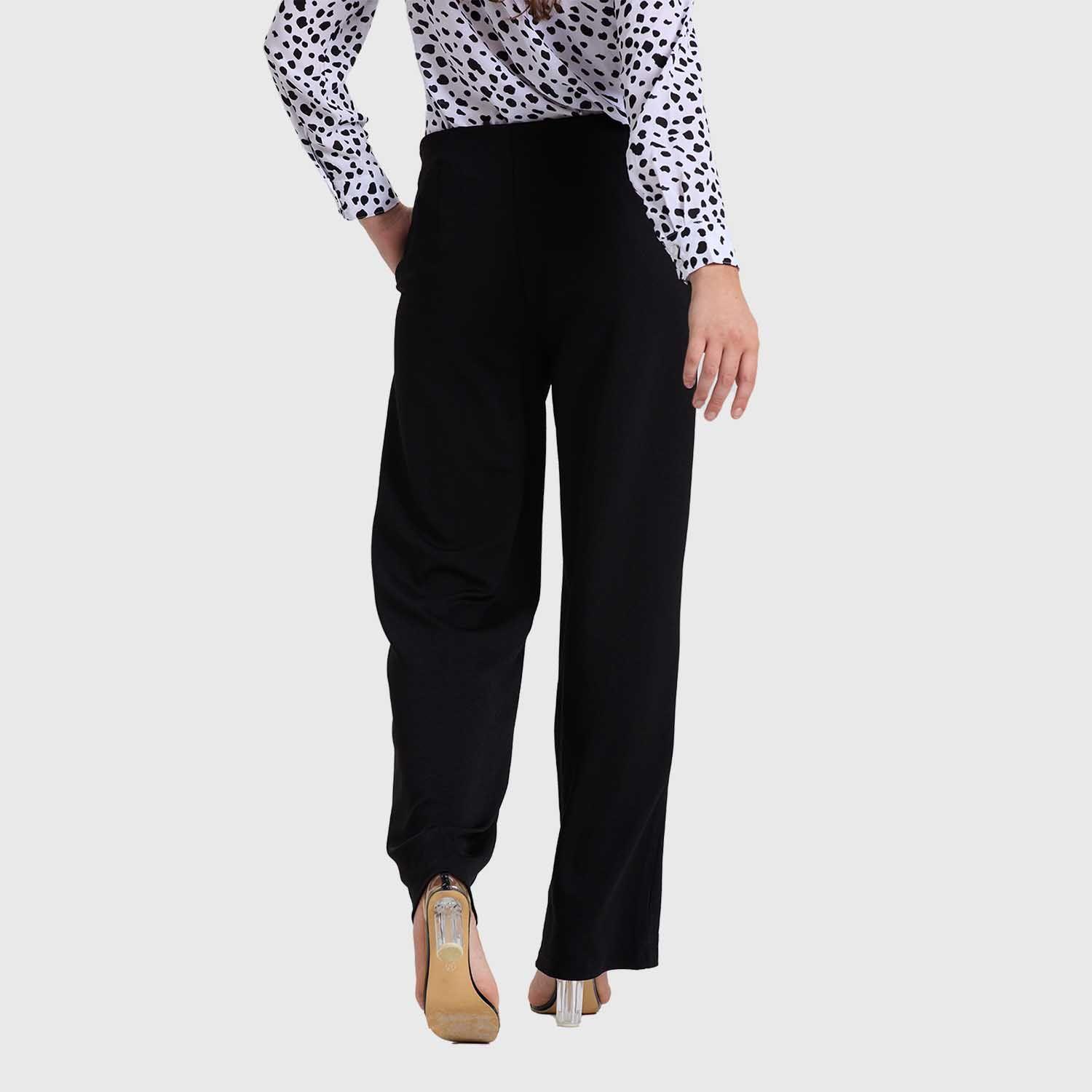 Pantalón Mujer Palazzo Con Hebilla Negro Fashion's Park-2
