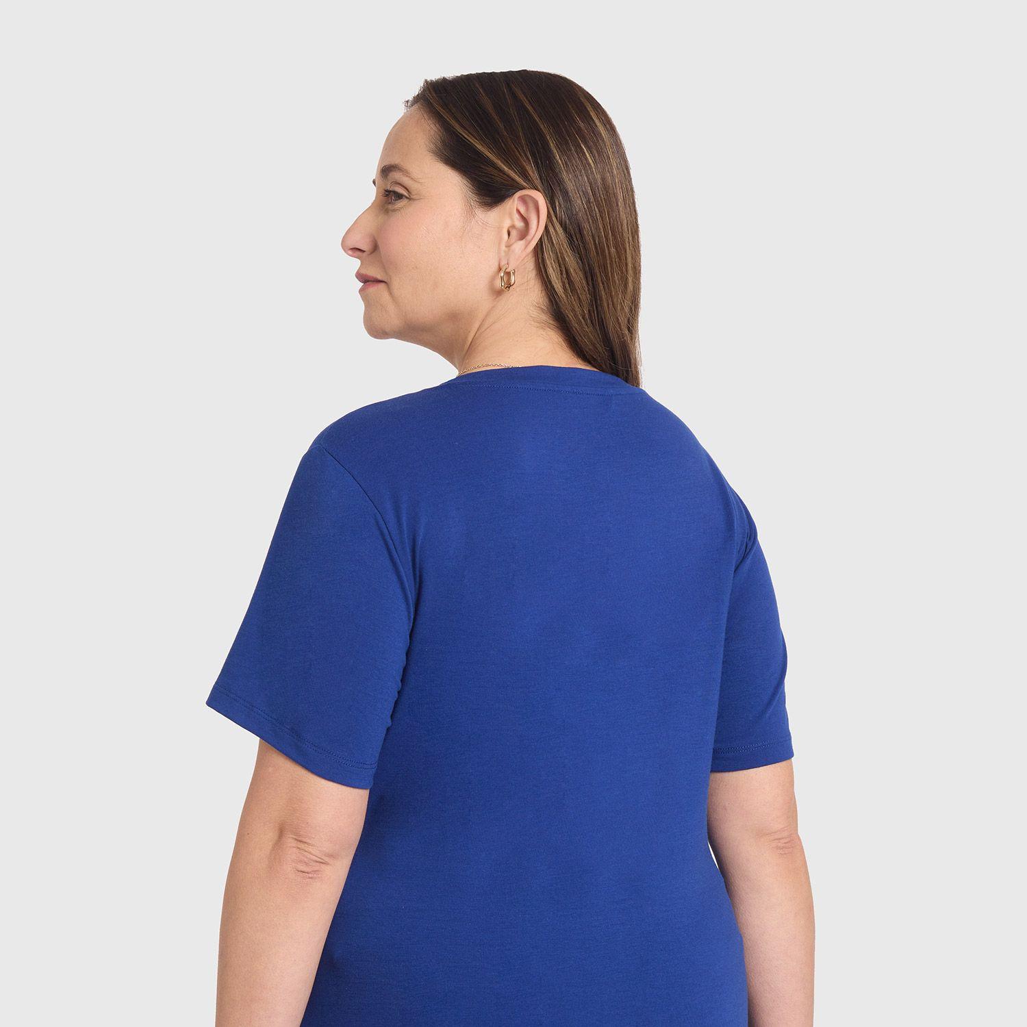 Polera Mujer Print & Strass Azul Fashion's Park-2