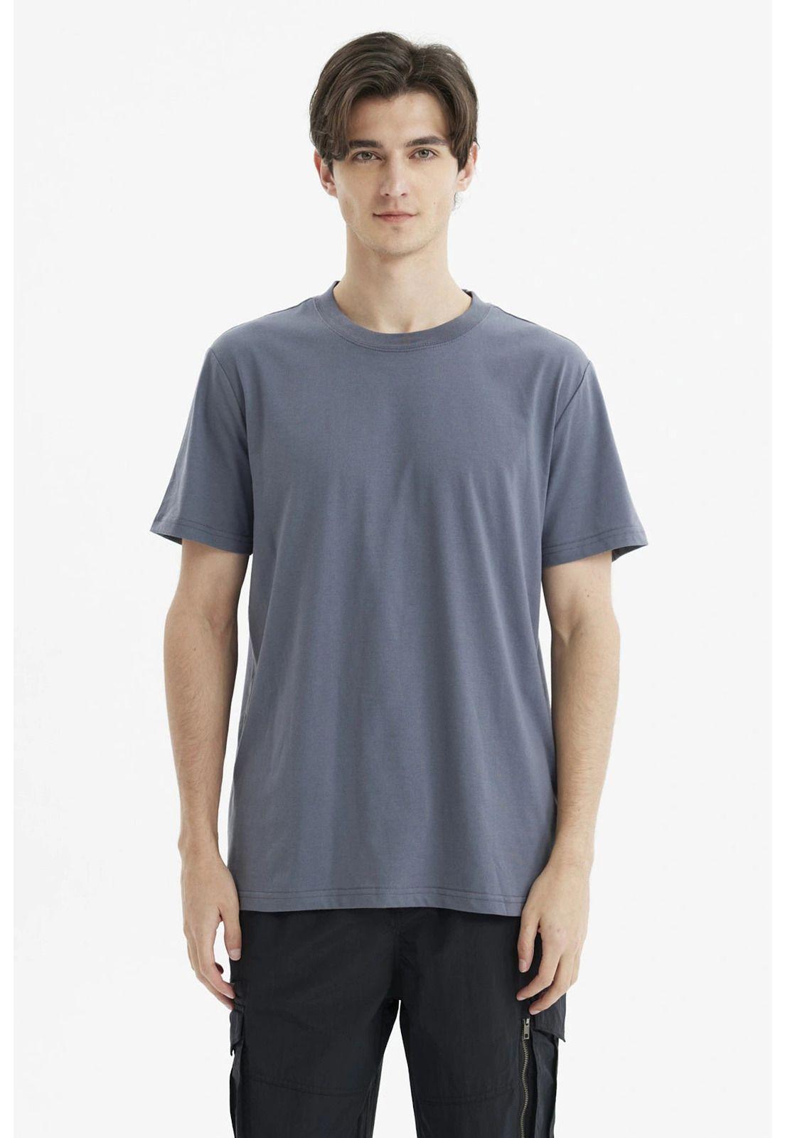 Polera Hombre Long Fit Básica Gris Oscuro- ll-0