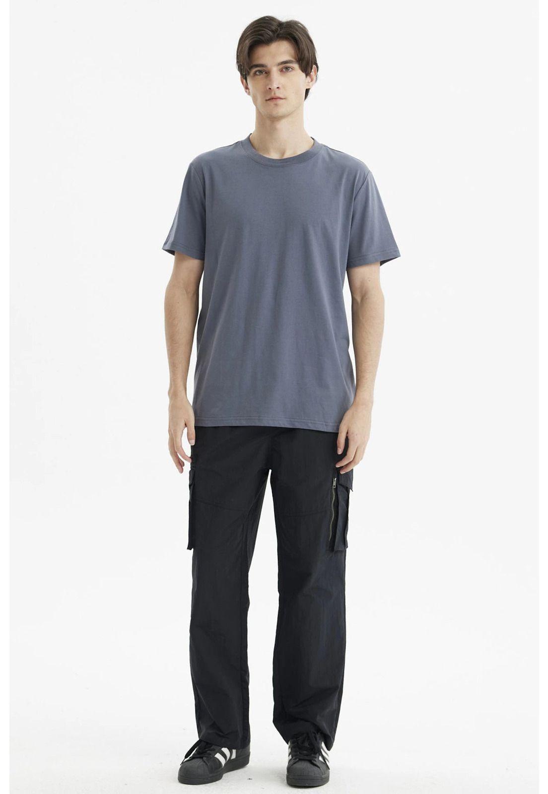 Polera Hombre Long Fit Básica Gris Oscuro- ll-3