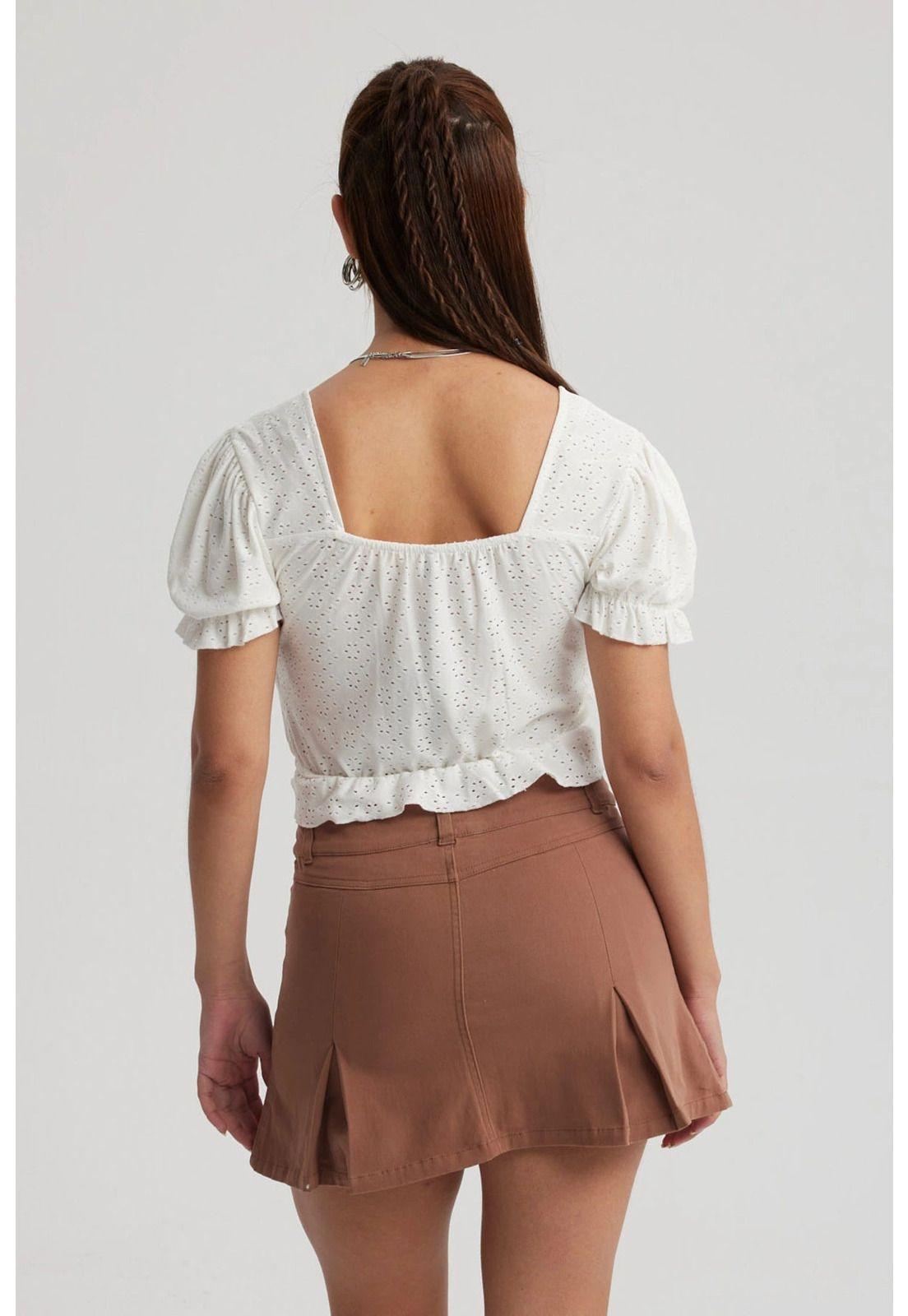 Polera Mujer Englobada Basta Blanco-2