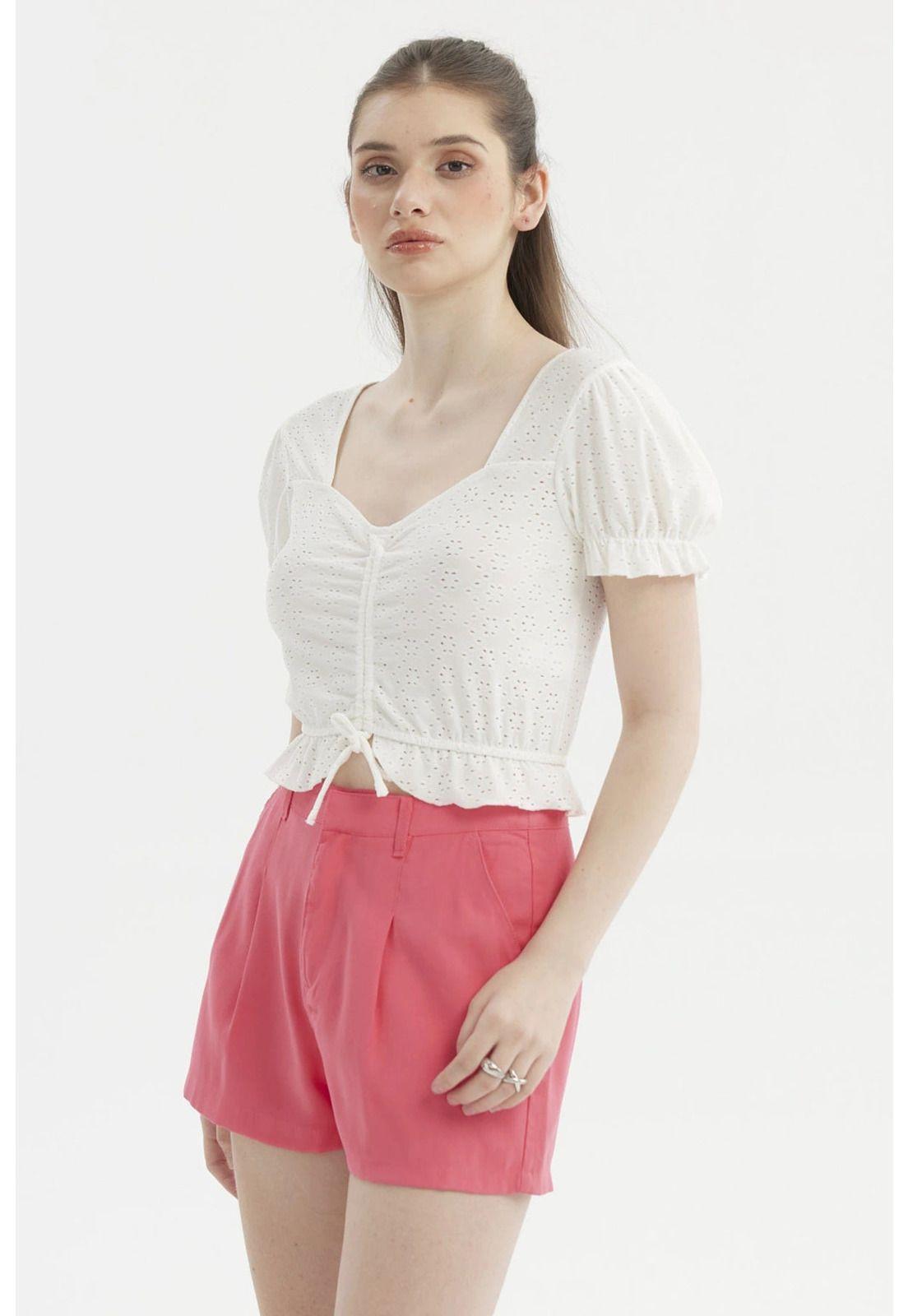 Polera Mujer Englobada Basta Blanco-5