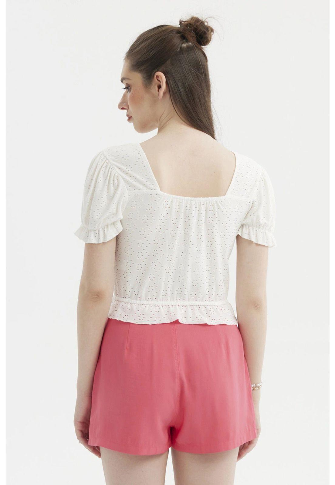 Polera Mujer Englobada Basta Blanco-6