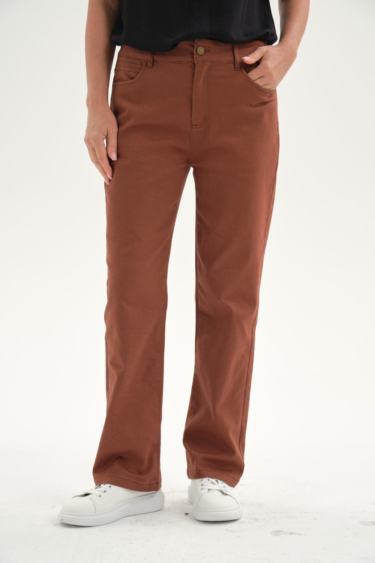 Pantalón Mujer Gabardina Cafe Claro-0