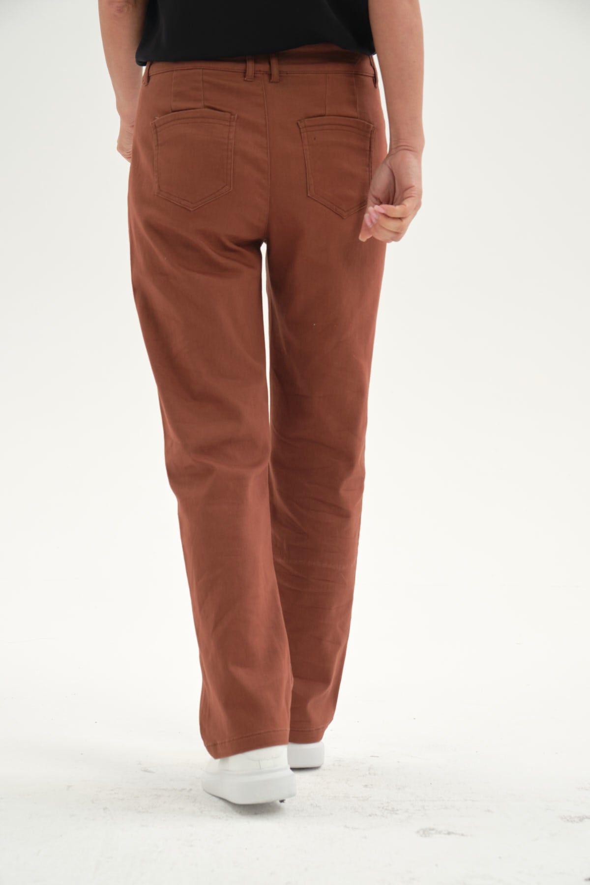 Pantalón Mujer Gabardina Cafe Claro-2