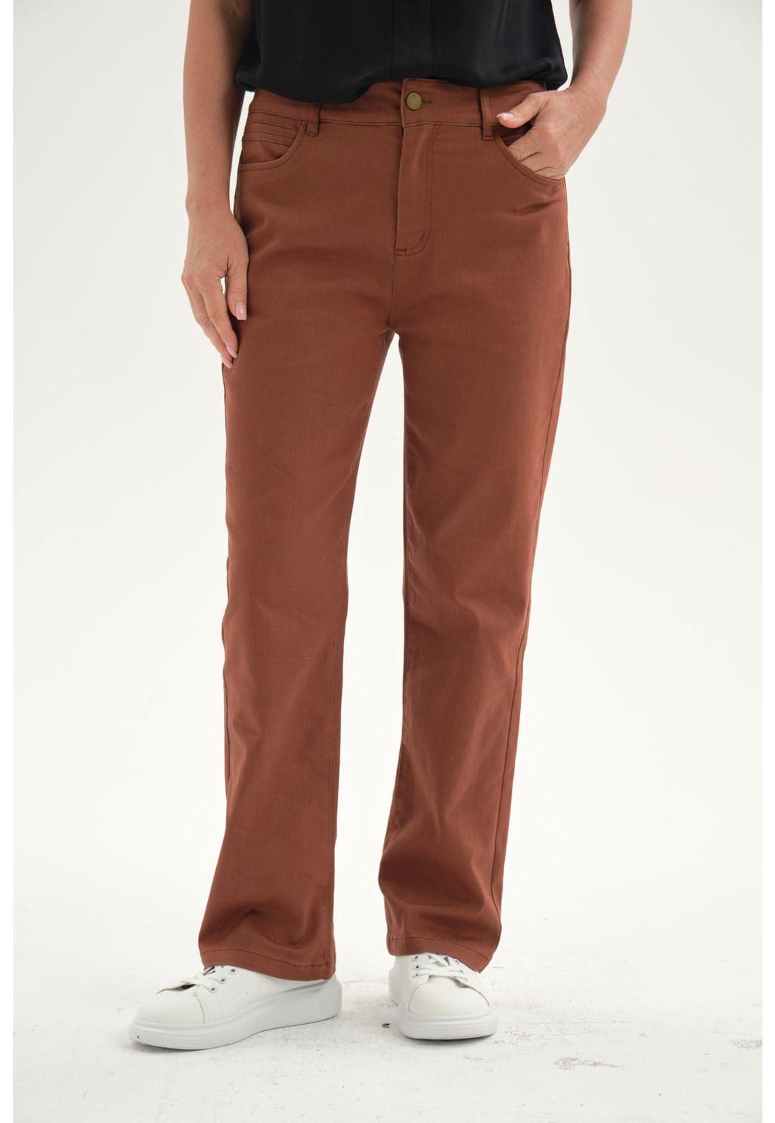 Pantalón Mujer Gabardina Café Claro-0