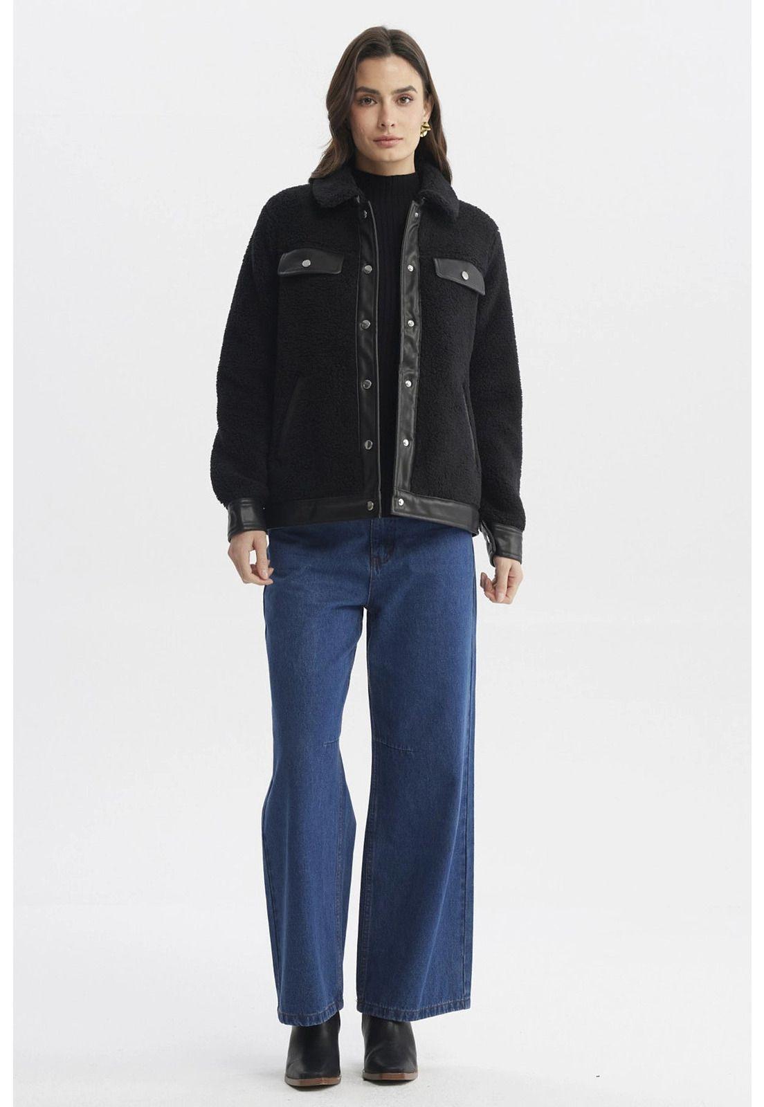 Polar Mujer Cuello Camisero Negro - lll-3